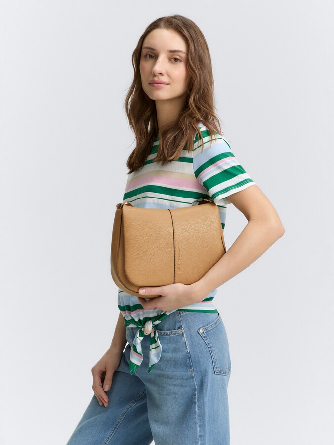 TTNEDA Schultertasche mit Flecht-Detail von Denim Female, camel / camel nature