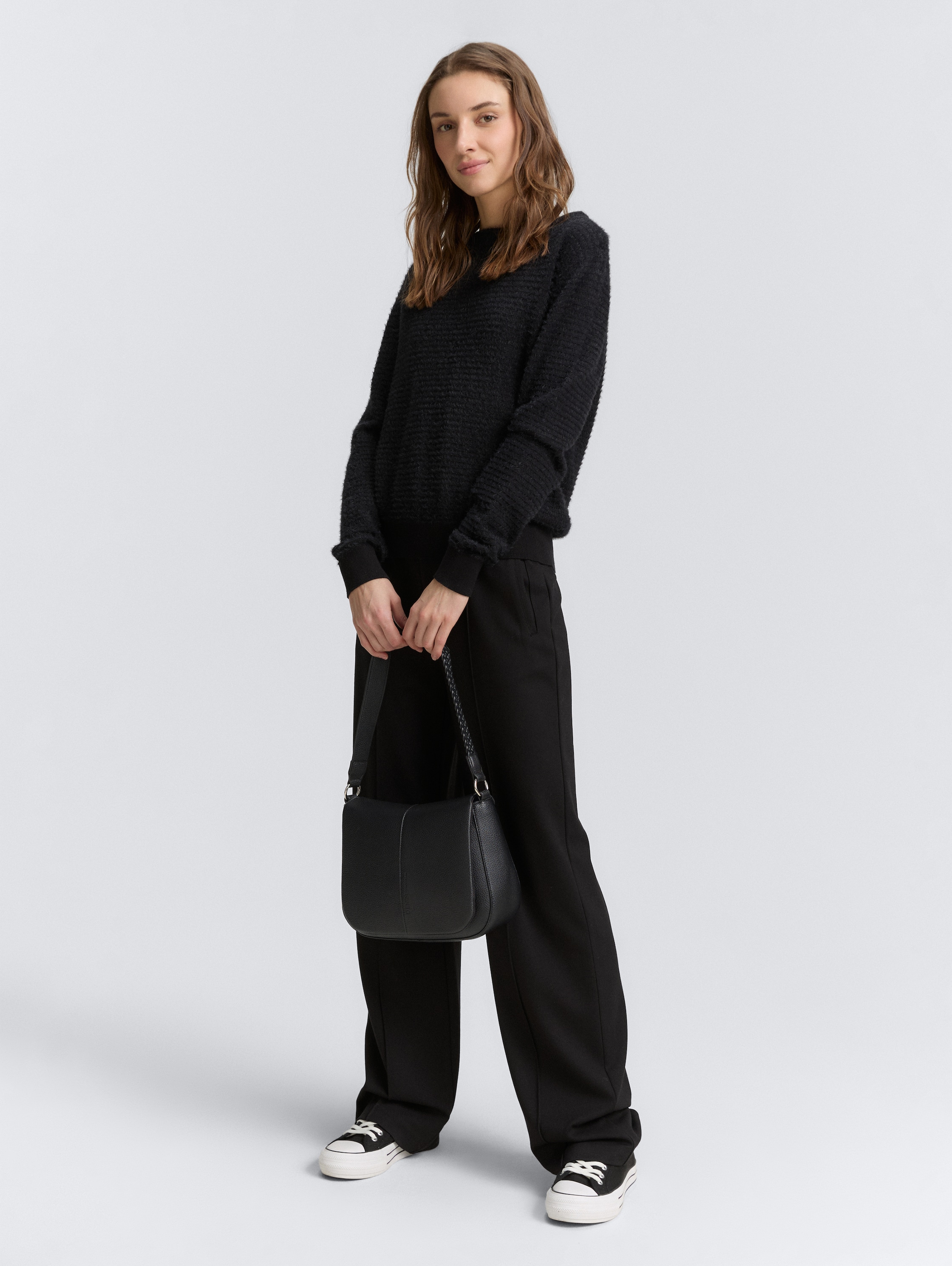 TTNEDA Schultertasche mit Flecht-Detail - schwarz_black - 