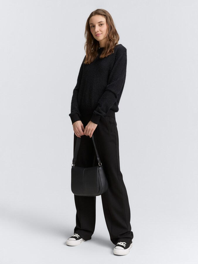 TTNEDA schoudertas met gevlochten detail door Denim Female, schwarz / black