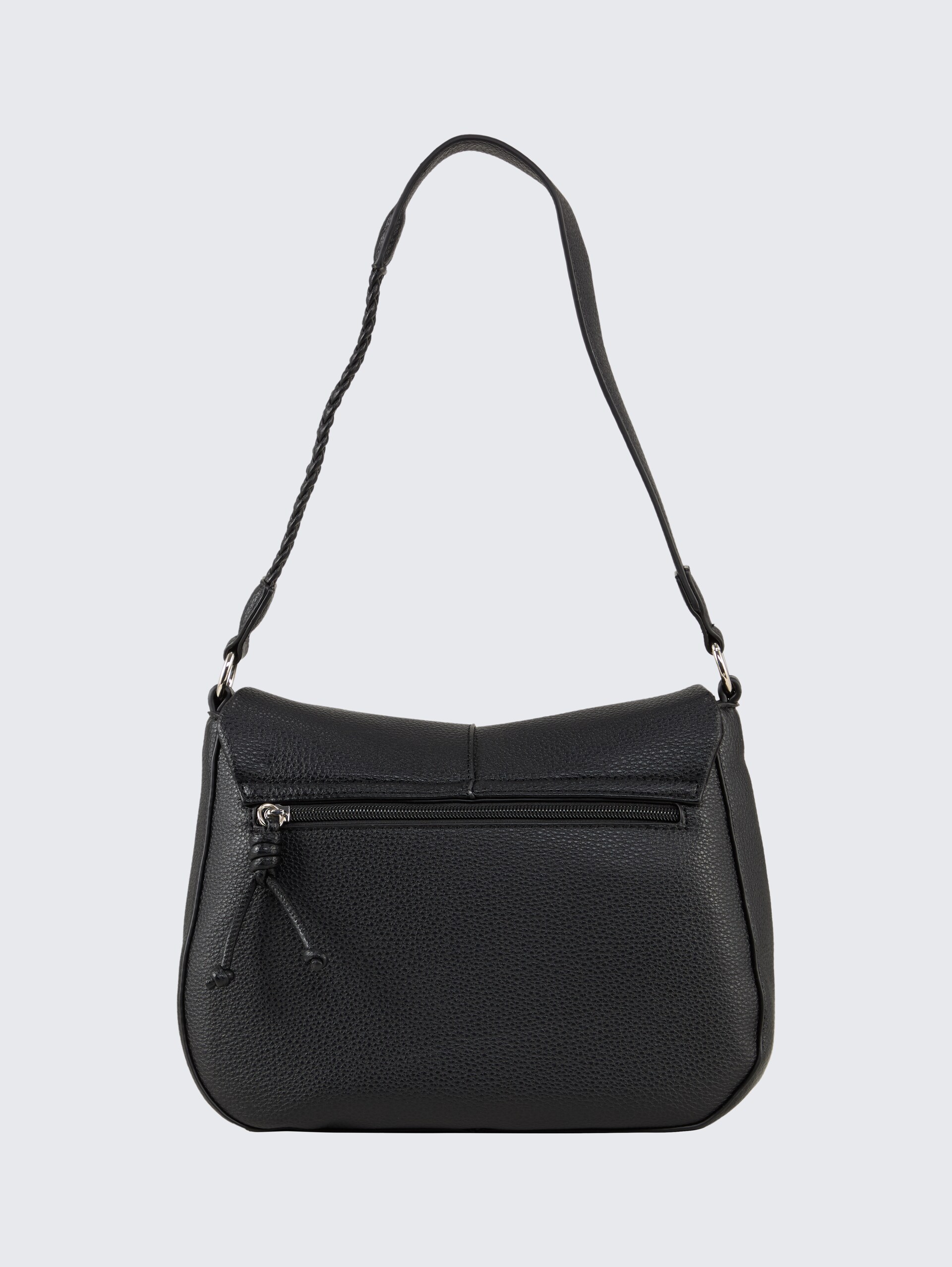 TTNEDA Schultertasche mit Flecht-Detail - schwarz / black - Produkt-Rückansicht