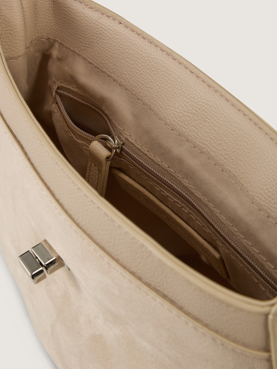 TTTAYA Umhängetasche mit Drehverschluss - beige / beige - seitliche Produkt-Ansicht 