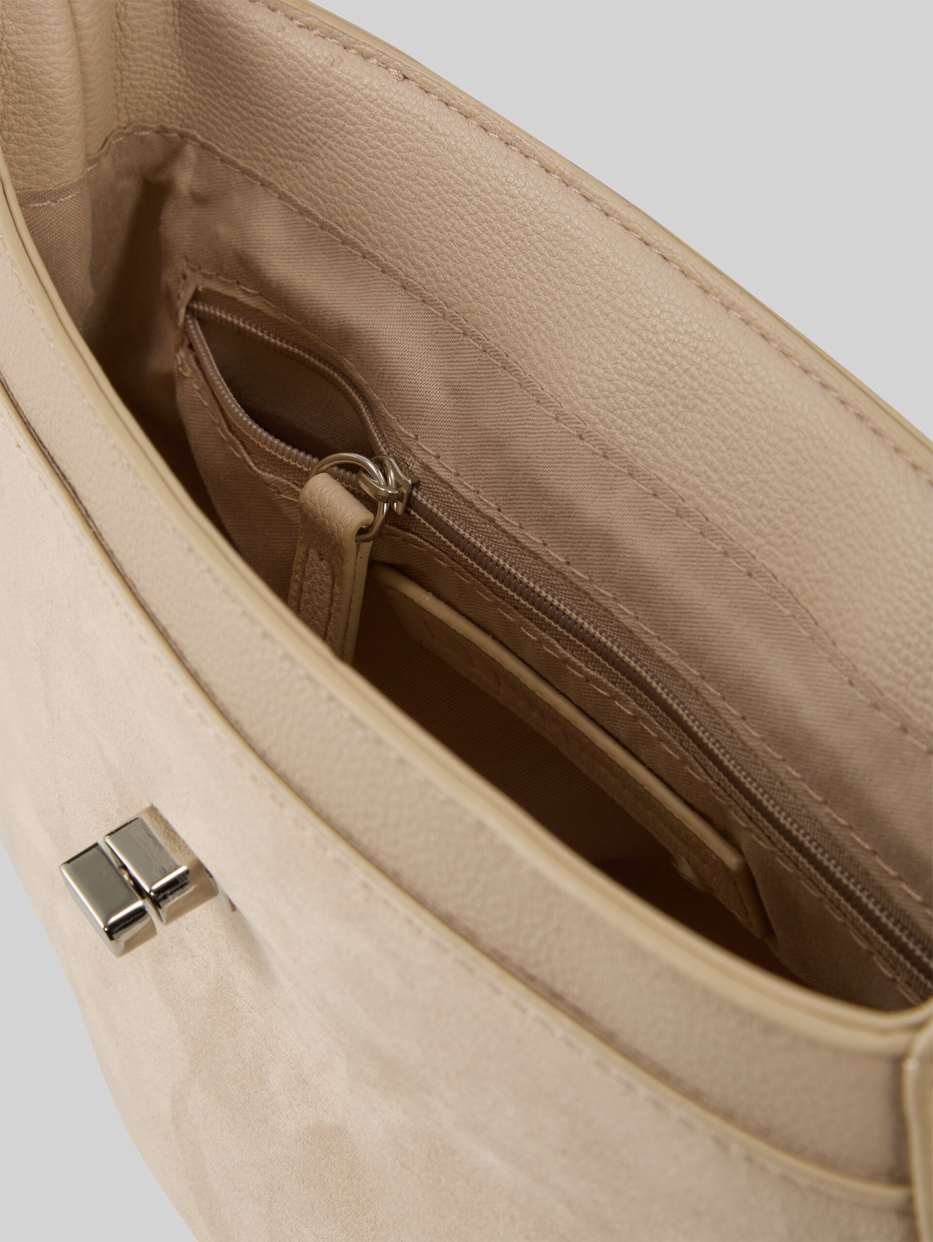 TTTAYA Umhängetasche mit Drehverschluss - beige / beige - seitliche Produkt-Ansicht 