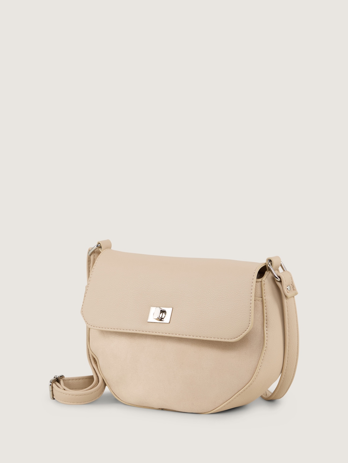 TTTAYA Umhängetasche mit Drehverschluss - beige / beige - seitliche Produkt-Ansicht 