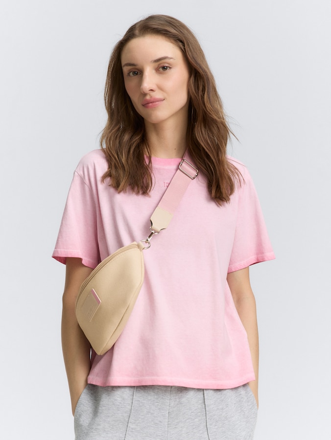 TTROSIE Gürteltasche mit Logo-Badge von Denim Female, beige / beige