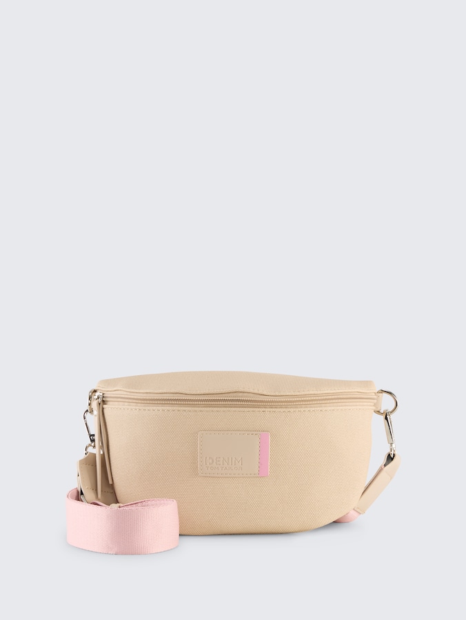 TTROSIE Gürteltasche mit Logo-Badge von Denim Female, beige / beige