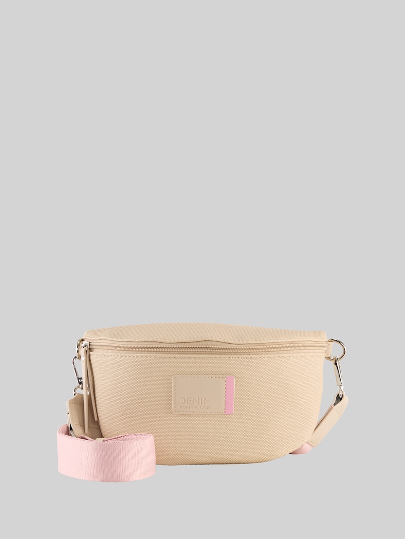 TTROSIE CANVAS Sac banane avec badge logo par Denim Female, beige / beige