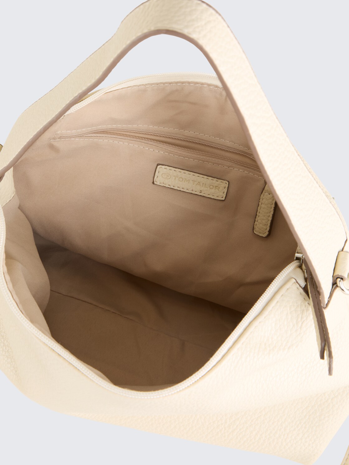 TTLISSI Umhängetasche mit dezenter Logo-Prägung - off white / off white - seitliche Produkt-Ansicht 