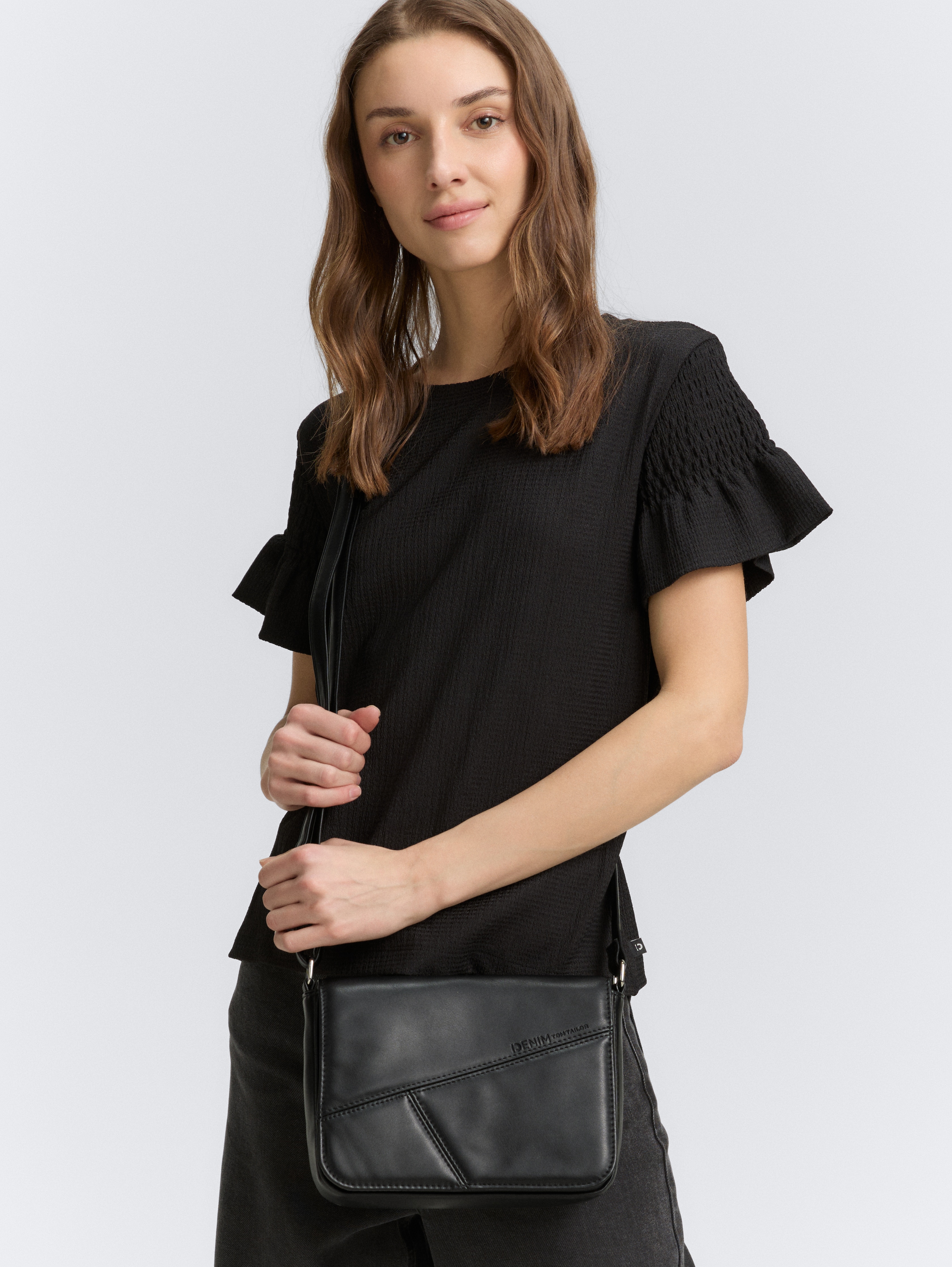 TTMILLA S Umhängetasche mit Umschlag von Denim Female, schwarz / black