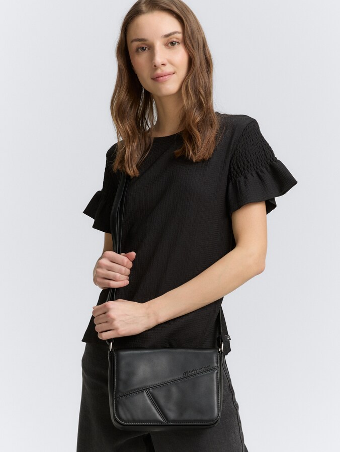 TTMILLA S schoudertas met klep door Denim Female, schwarz / black