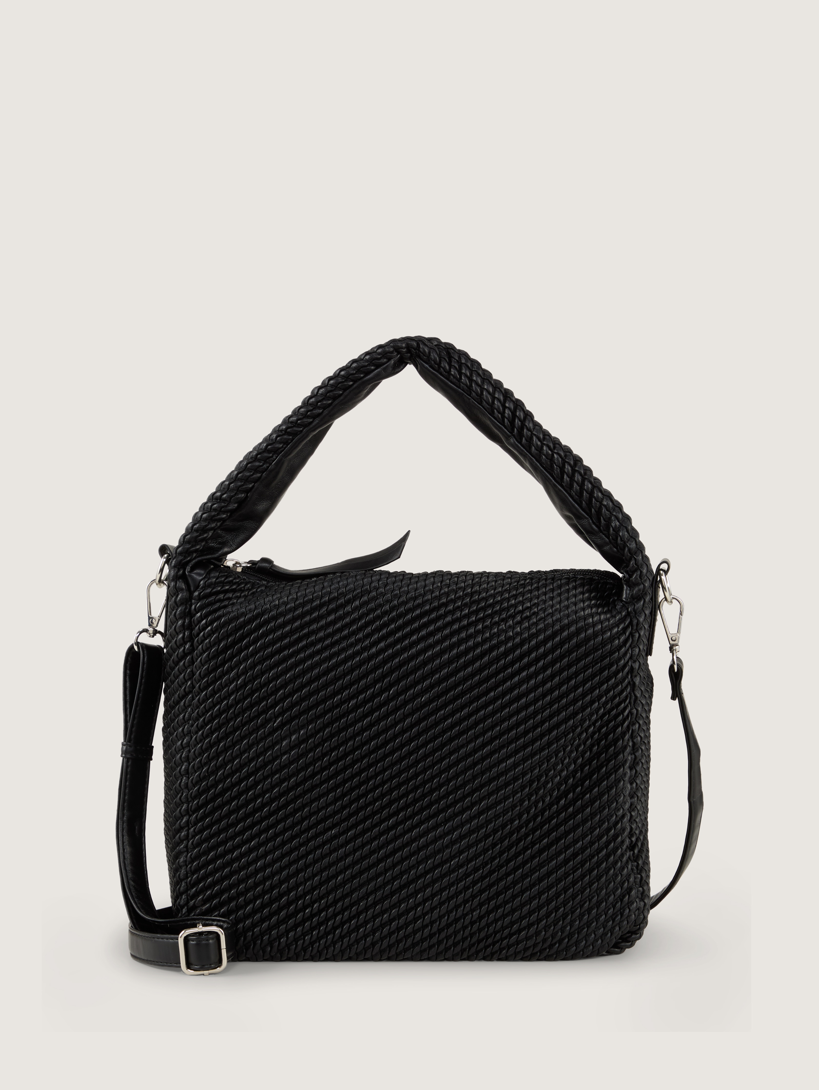 TTNOMI M Beuteltasche in Flecht-Optik von Denim Female, schwarz / black