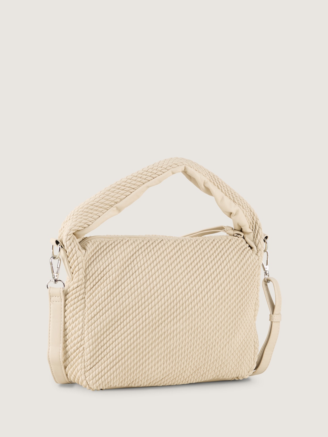 TTNOMI S Beuteltasche in Flecht-Optik - off white / off white - Produkt-Rückansicht