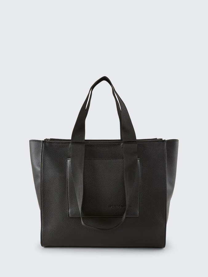 TTAISHA L Shopper van imitatieleer door Denim Female, schwarz / black