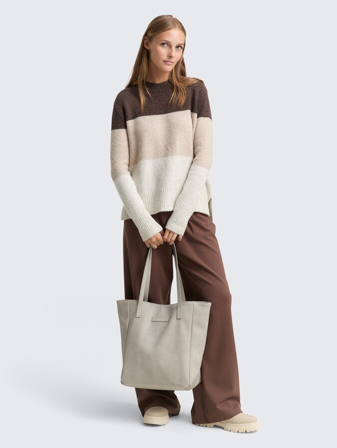 TTARONA CORD M Shopper aus Lederimitat von Denim Female, light grey