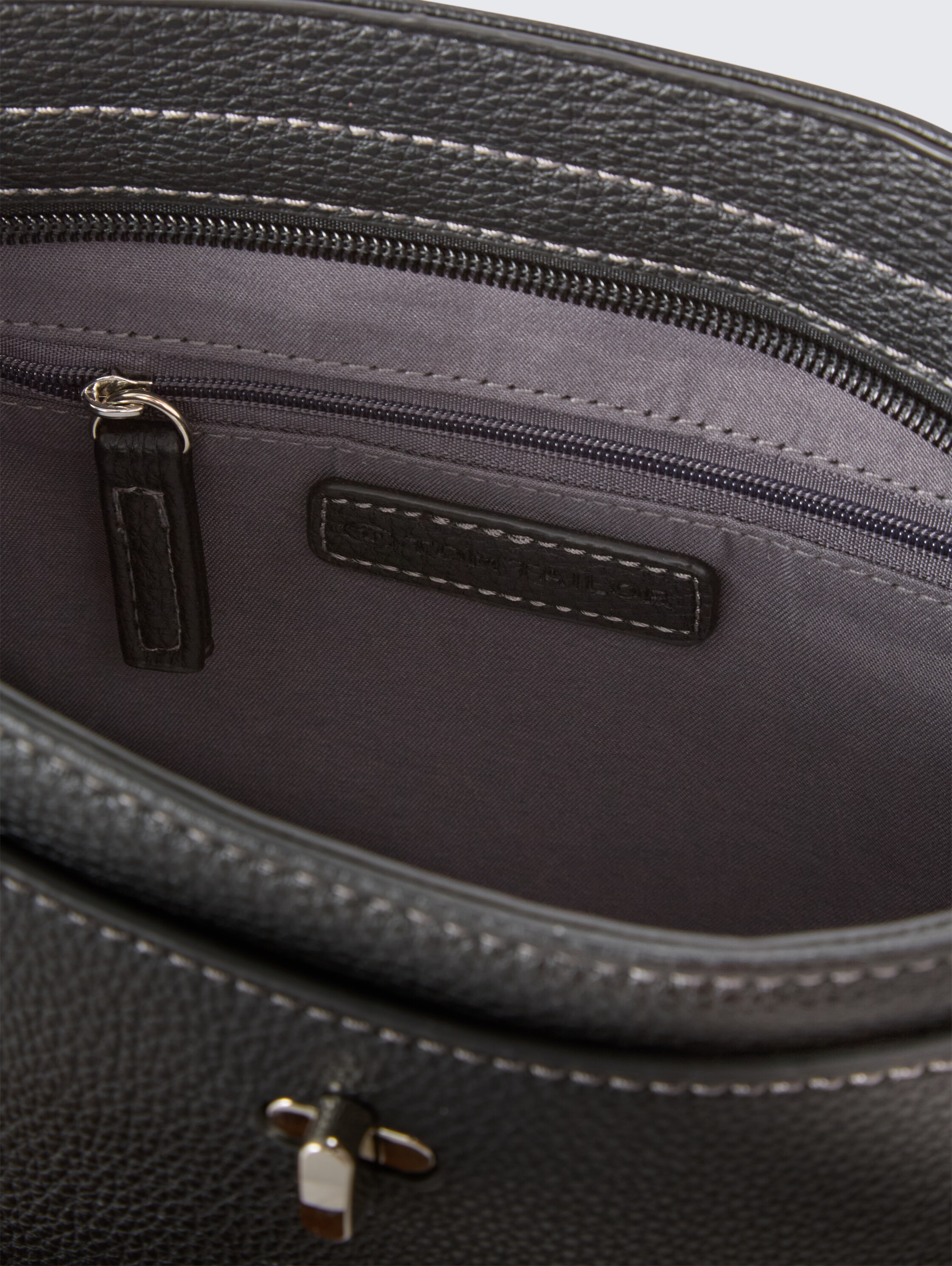 TTELIF M Umhängetasche mit Ziernähten - schwarz / black - seitliche Produkt-Ansicht 