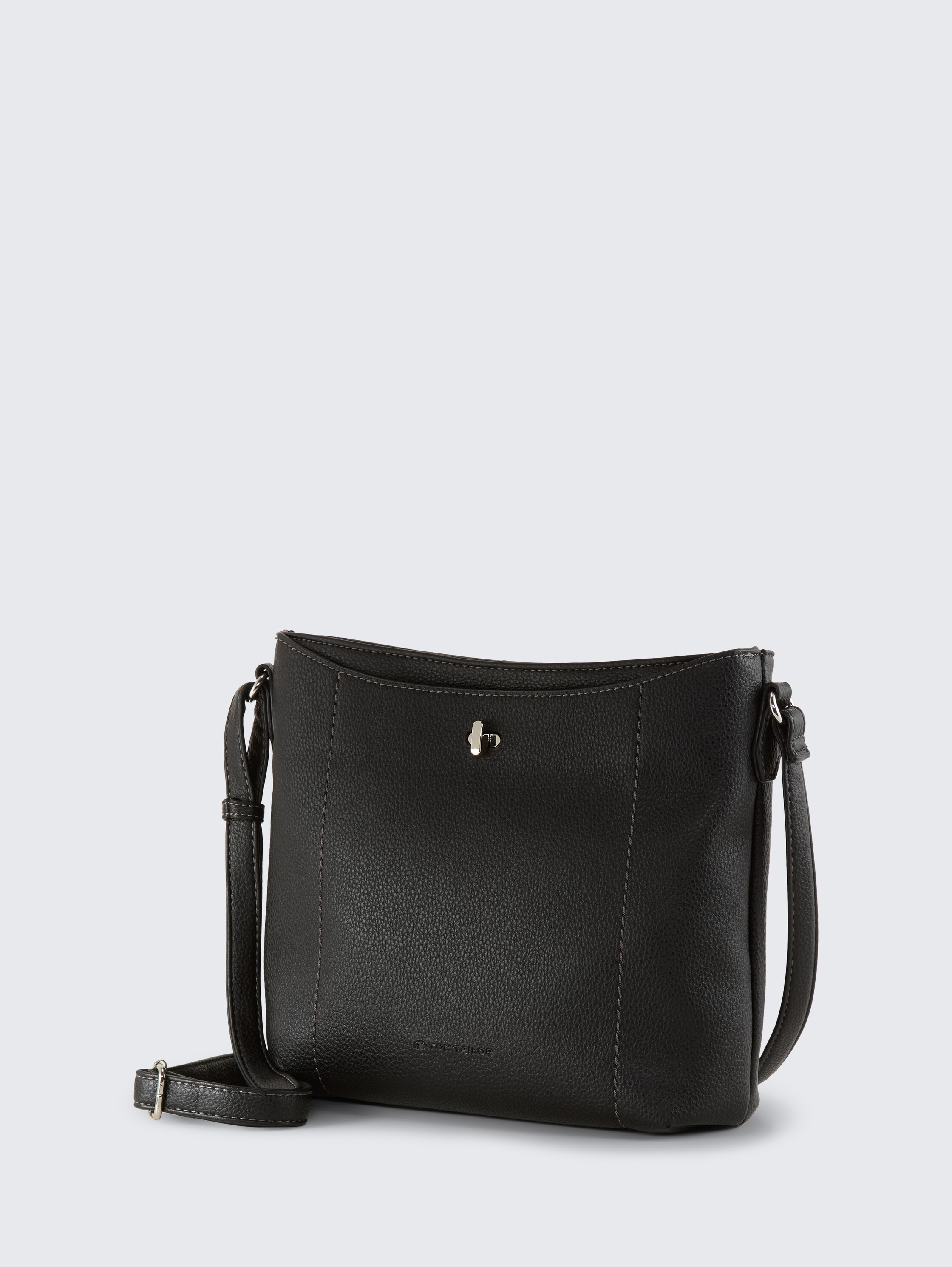 TTELIF M Umhängetasche mit Ziernähten - schwarz / black - seitliche Produkt-Ansicht 