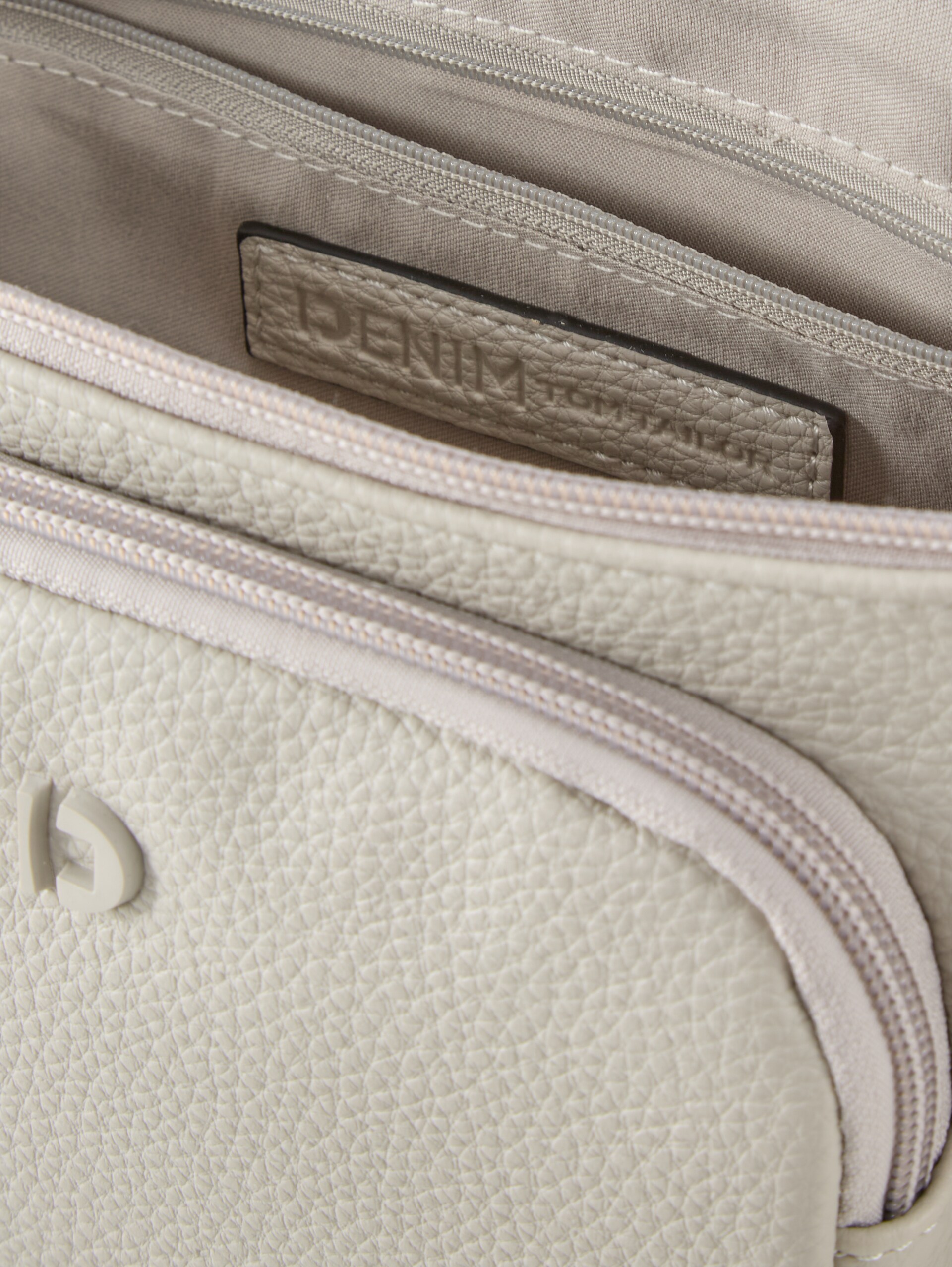 TTFARA M shoulder bag in imitation leather - light grey - side product view 