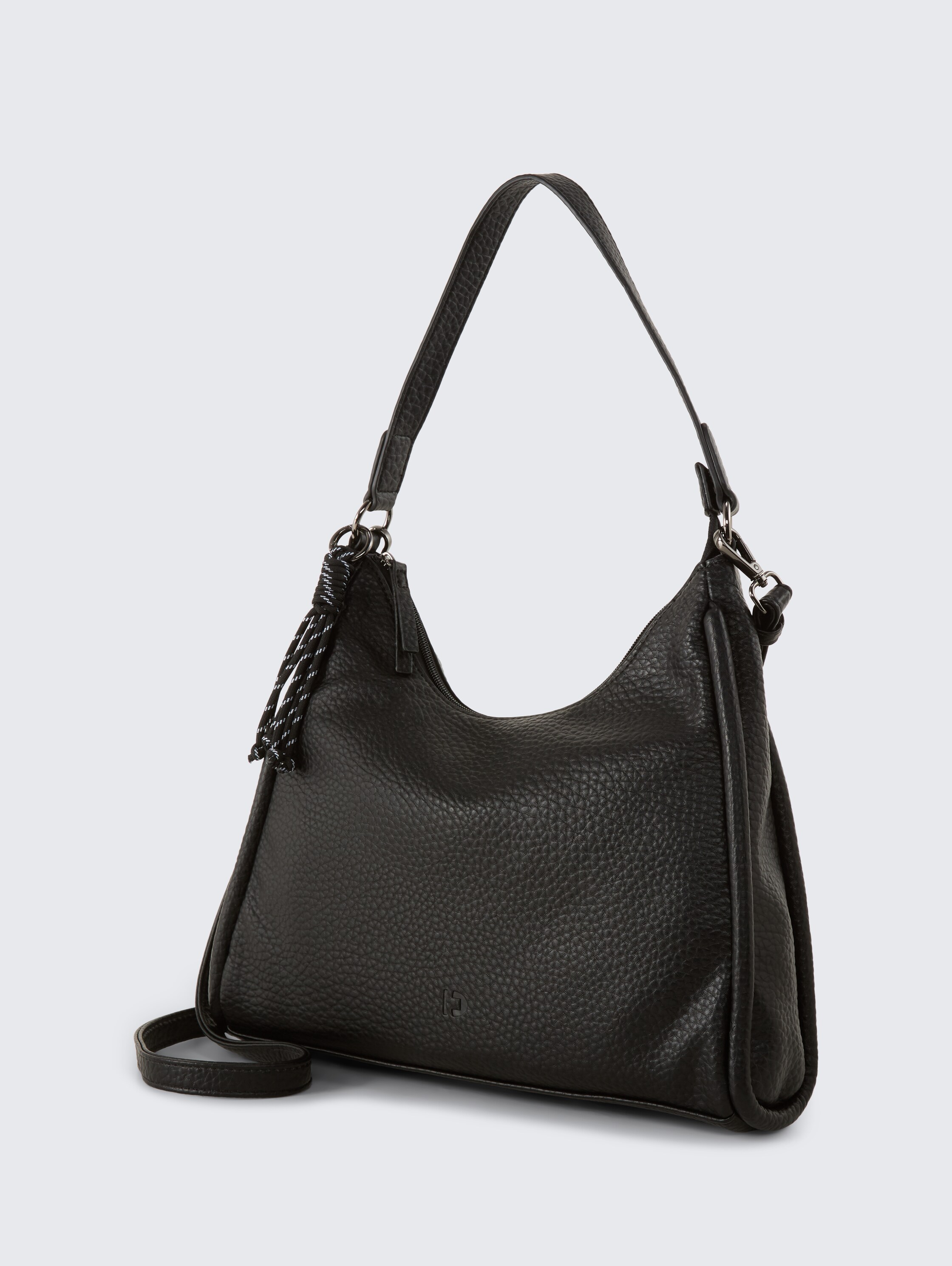 TTFINNA M Beuteltasche mit dekorativem Anhänger - schwarz / black - seitliche Produkt-Ansicht 