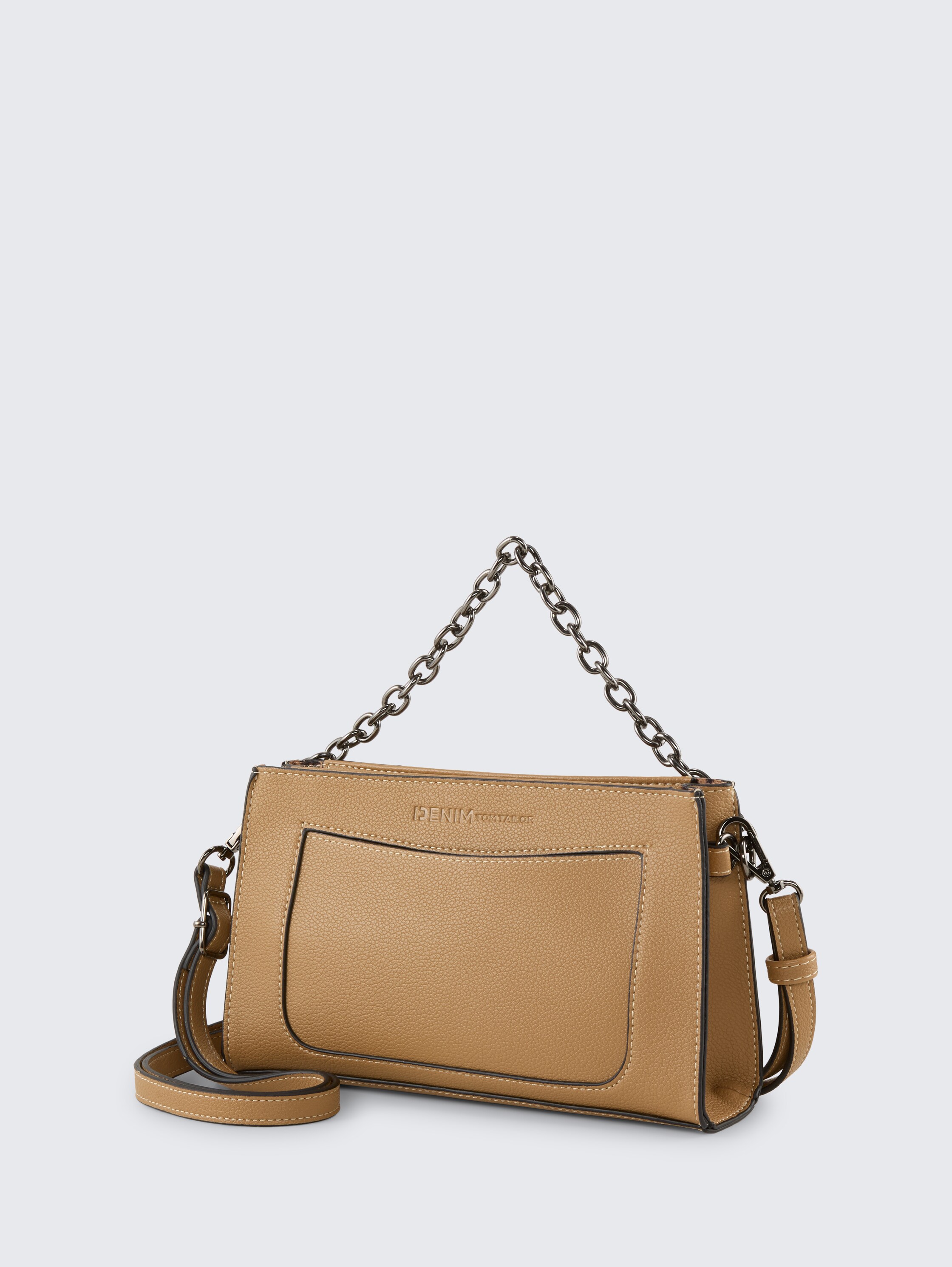 TTLENNON S Umhängetasche mit Ketten-Details - camel / camel nature - seitliche Produkt-Ansicht 