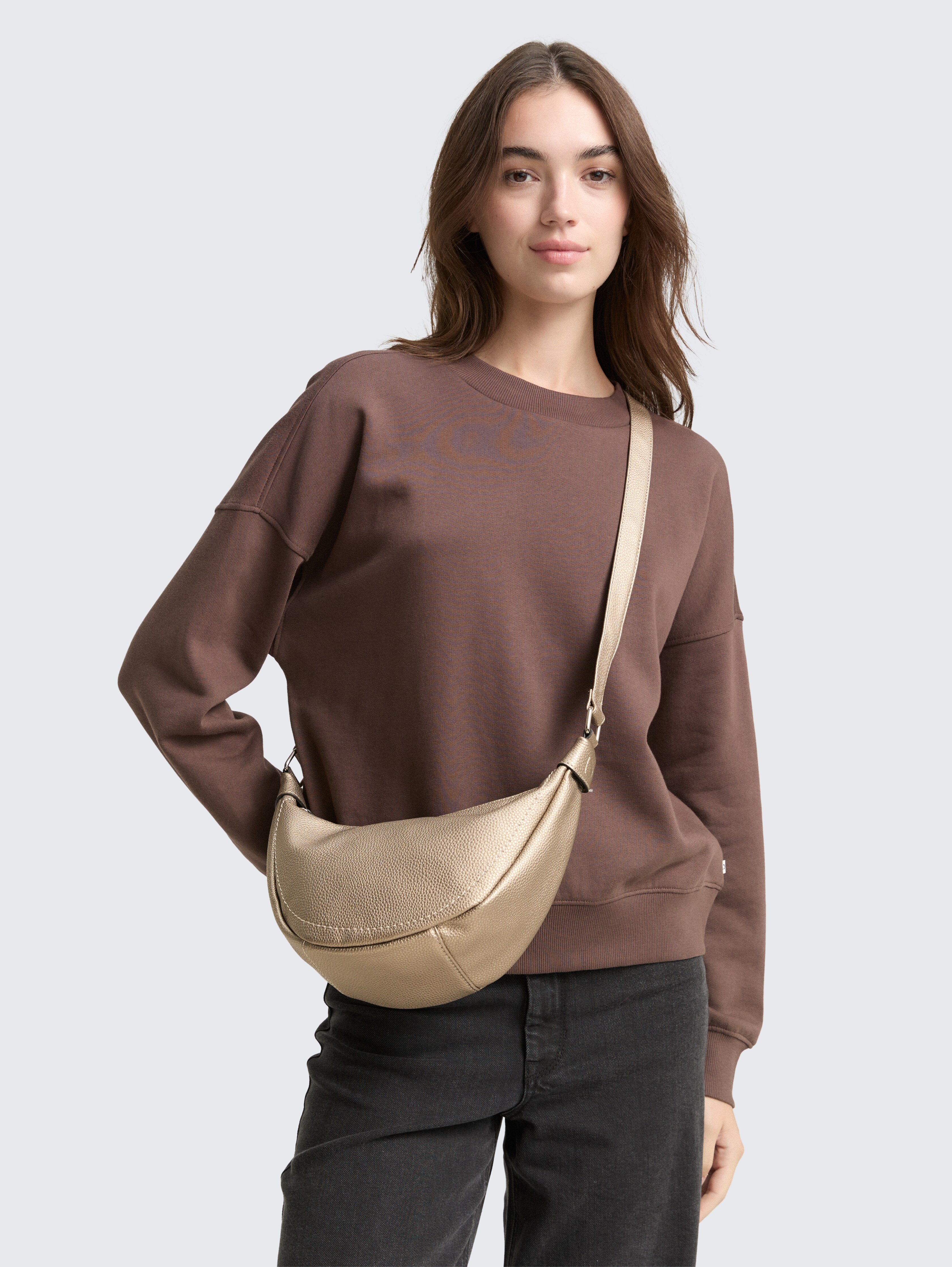 TTLIRIEL M shoulder bag in faux leather by Denim Female, bronze / bronze