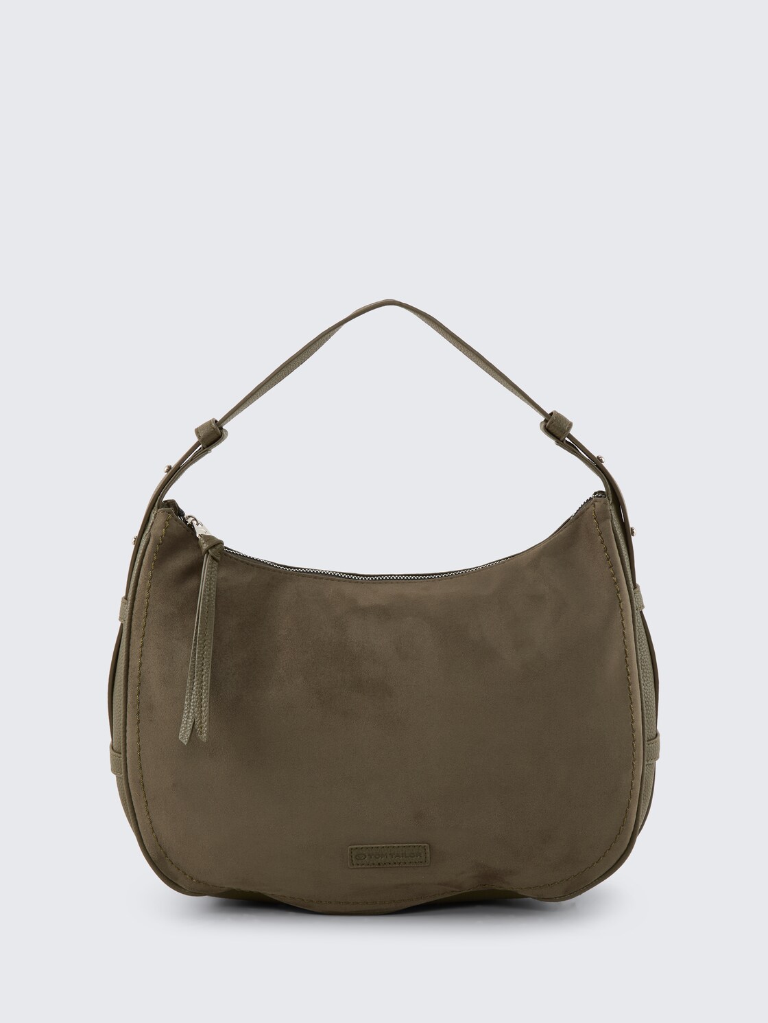 TTLYSA M Schultertasche in Velourleder-Optik - khaki / khaki - Vorder-Produkt-Ansicht