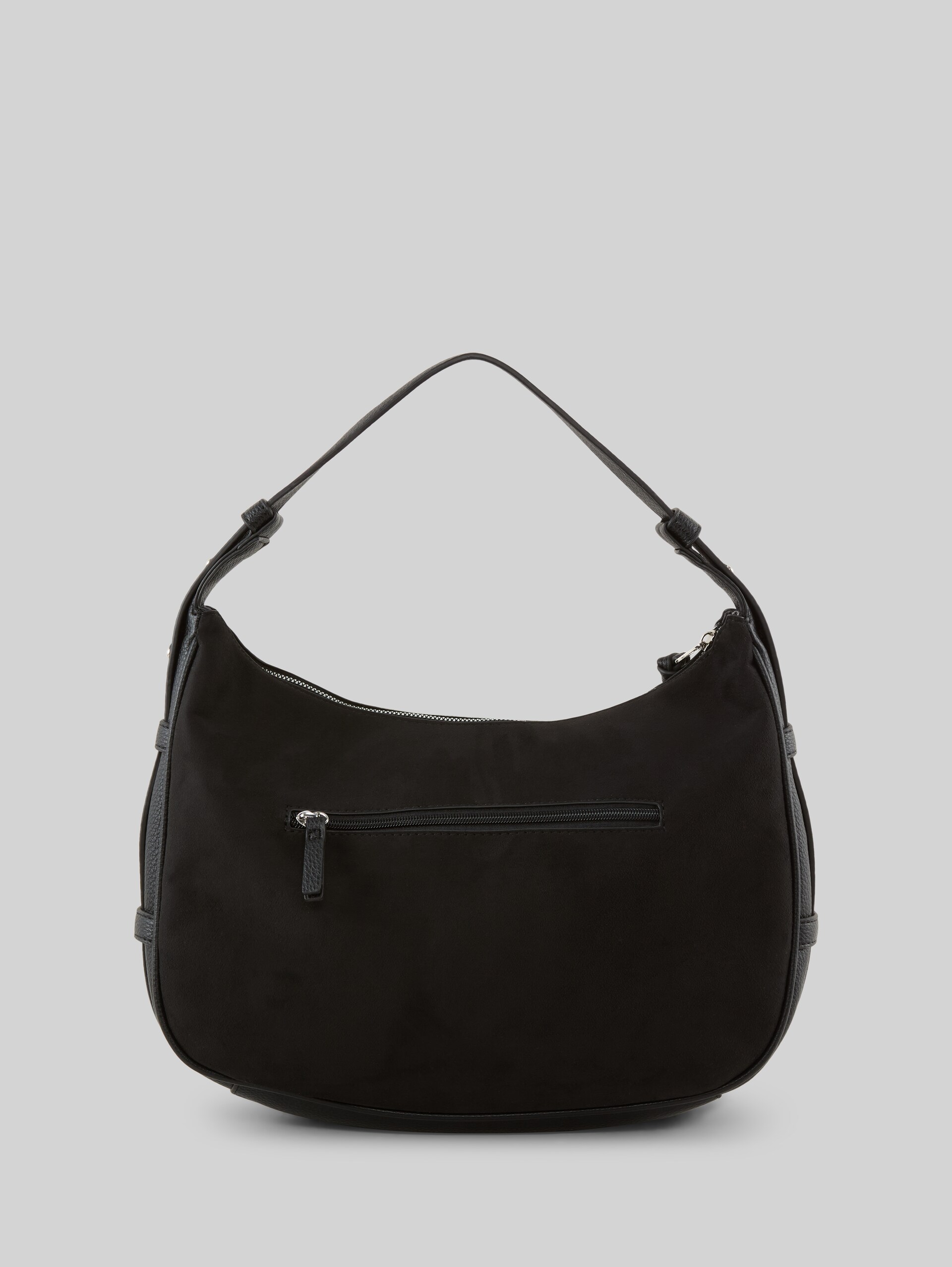 TTLYSA M Schultertasche in Velourleder-Optik - schwarz / black - Produkt-Rückansicht