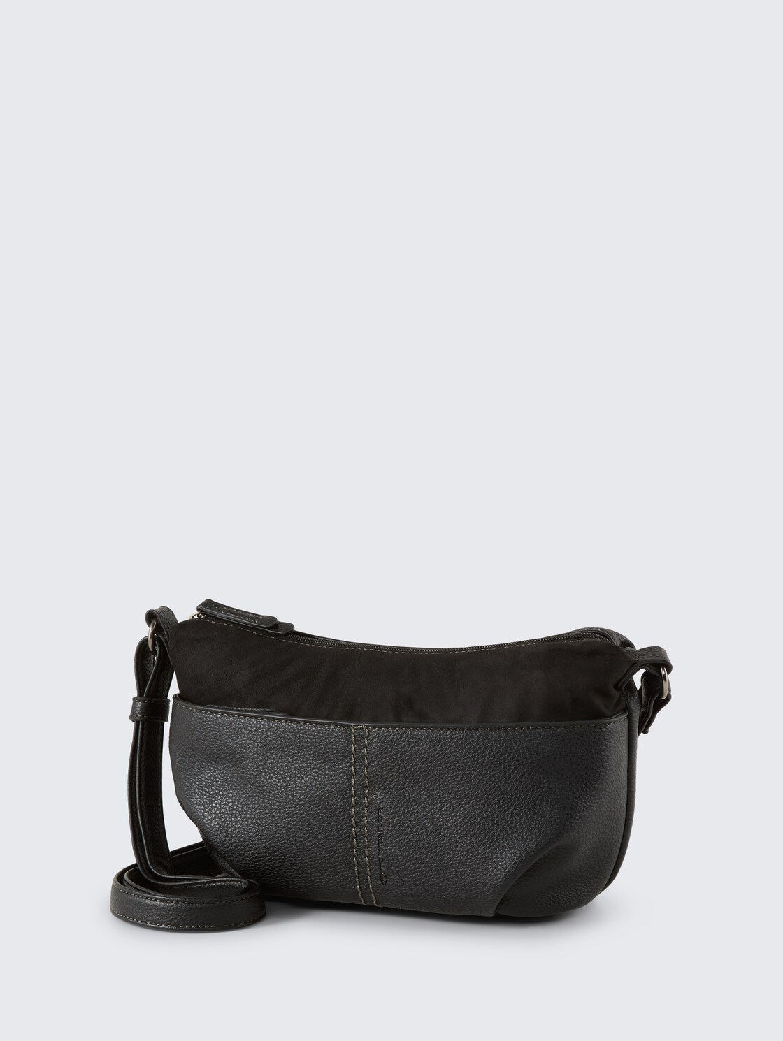 TTMIHA Umhängetasche mit Material-Mix - schwarz / black - seitliche Produkt-Ansicht 