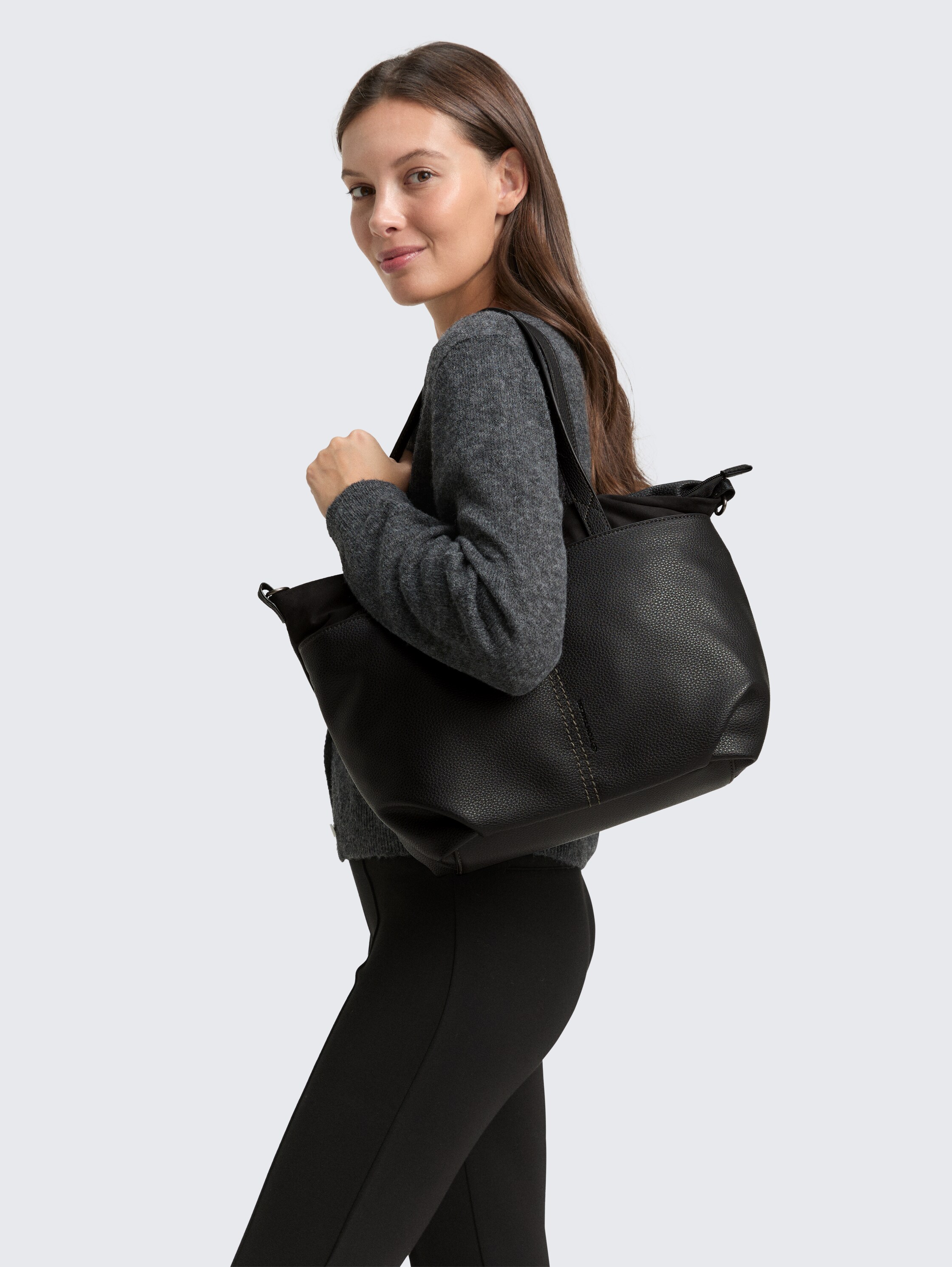 TTMIHA L Shopper mit Material-Mix - schwarz_black - 