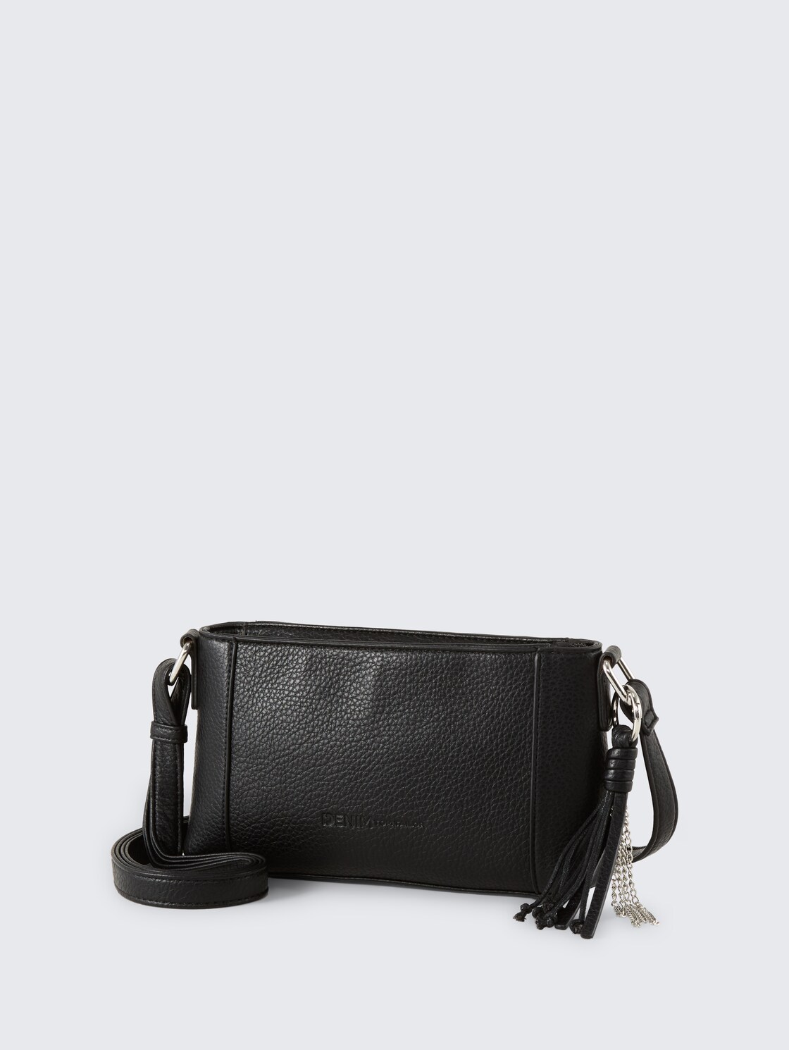 TTPRIYA S Umhängetasche mit Ziernähten - schwarz / black - seitliche Produkt-Ansicht 