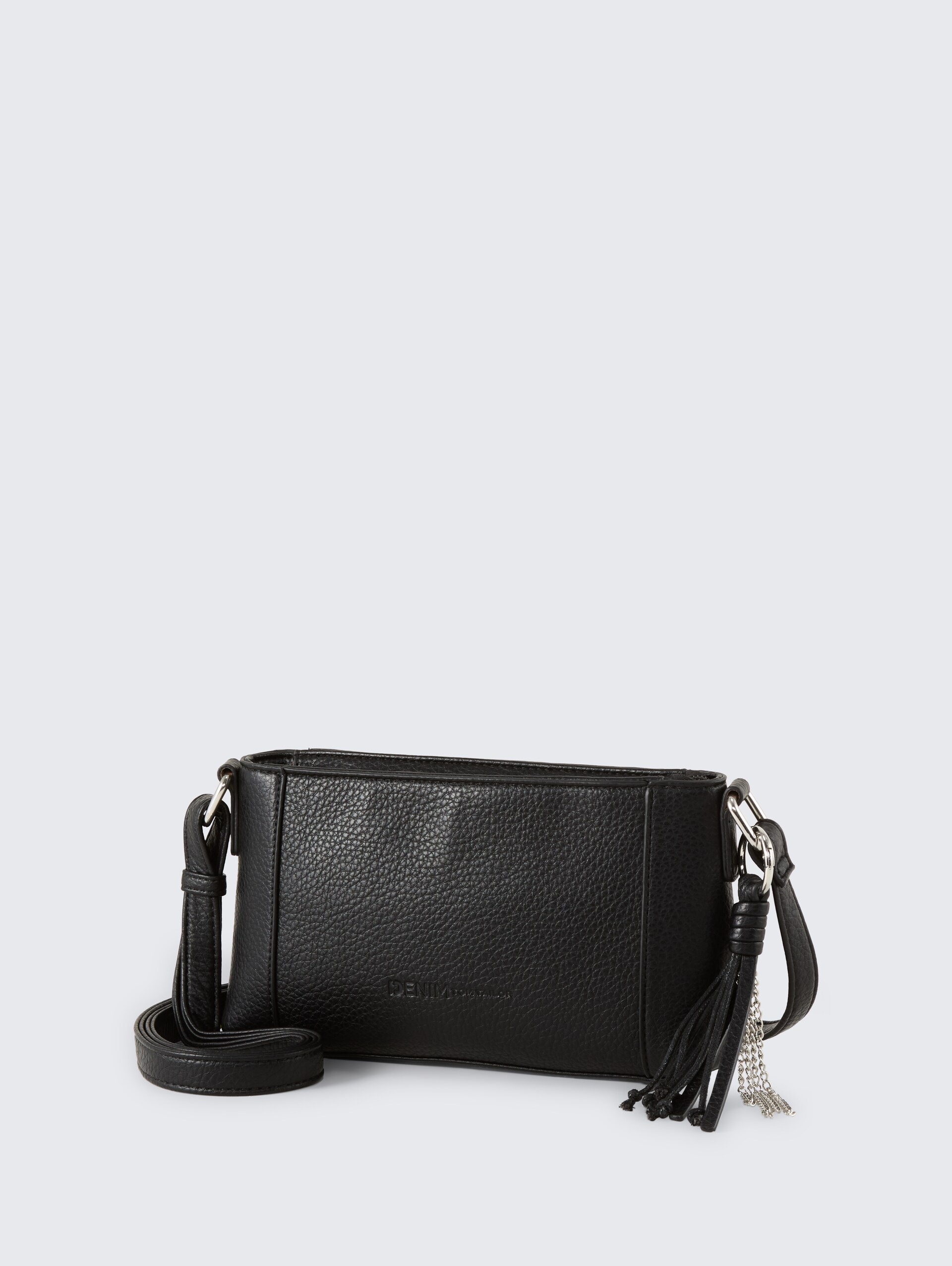 TTPRIYA S Umhängetasche mit Ziernähten - schwarz / black - seitliche Produkt-Ansicht 