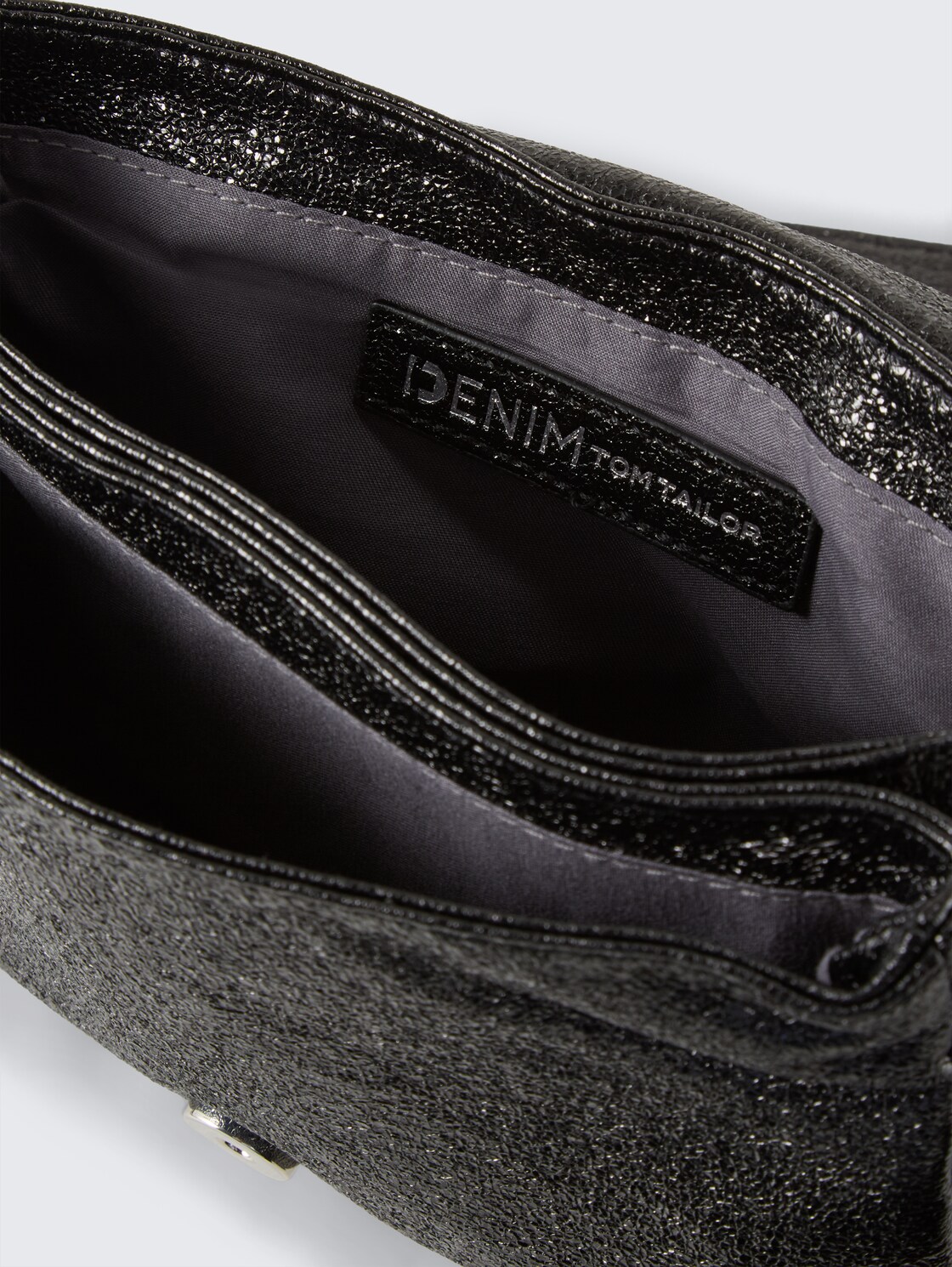 TTQUINN S Umhängetasche in Glitzer-Optik - metallic black - seitliche Produkt-Ansicht 