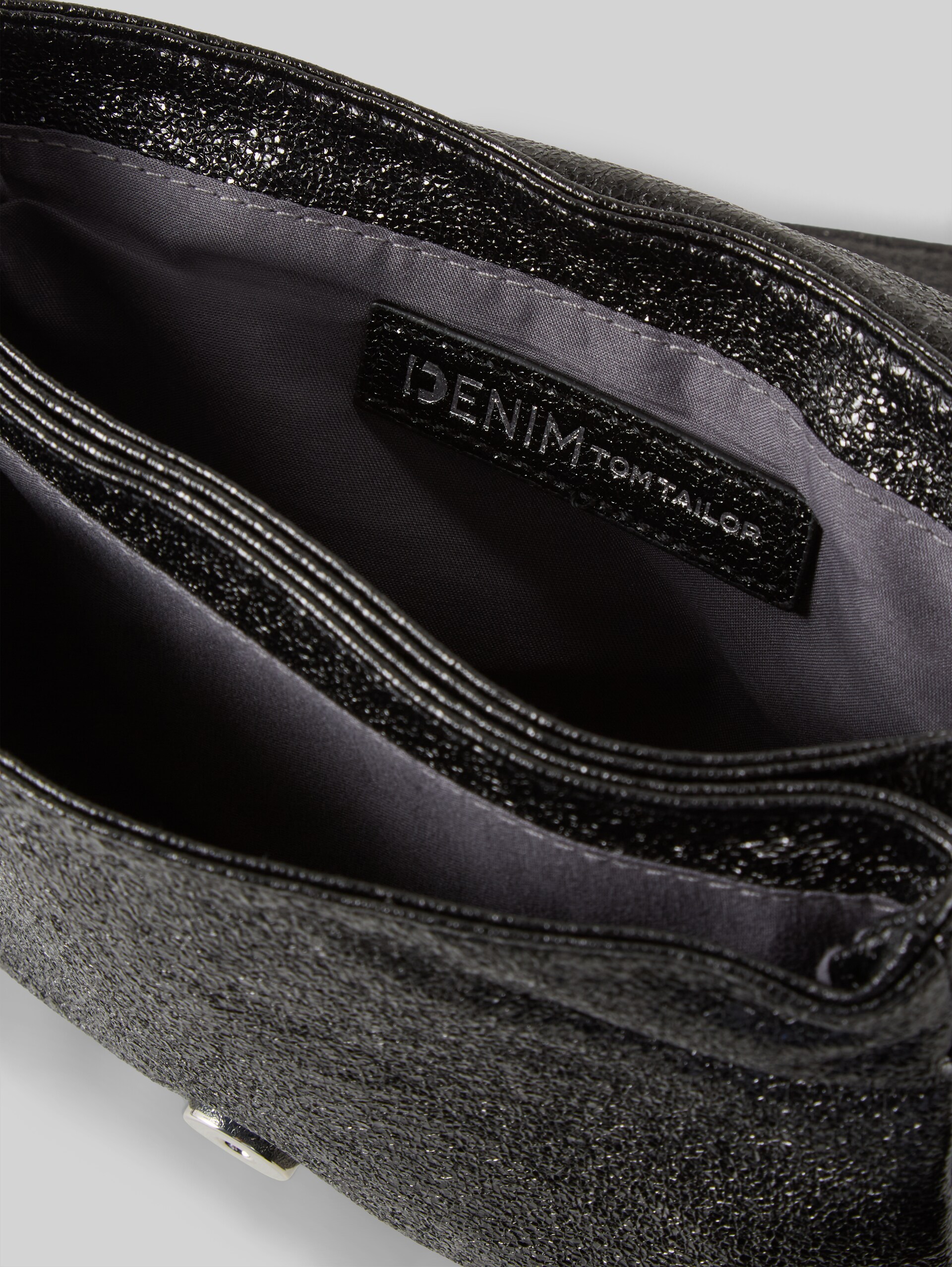 TTQUINN S shoulder bag in glitter look - metallic black - side product view 