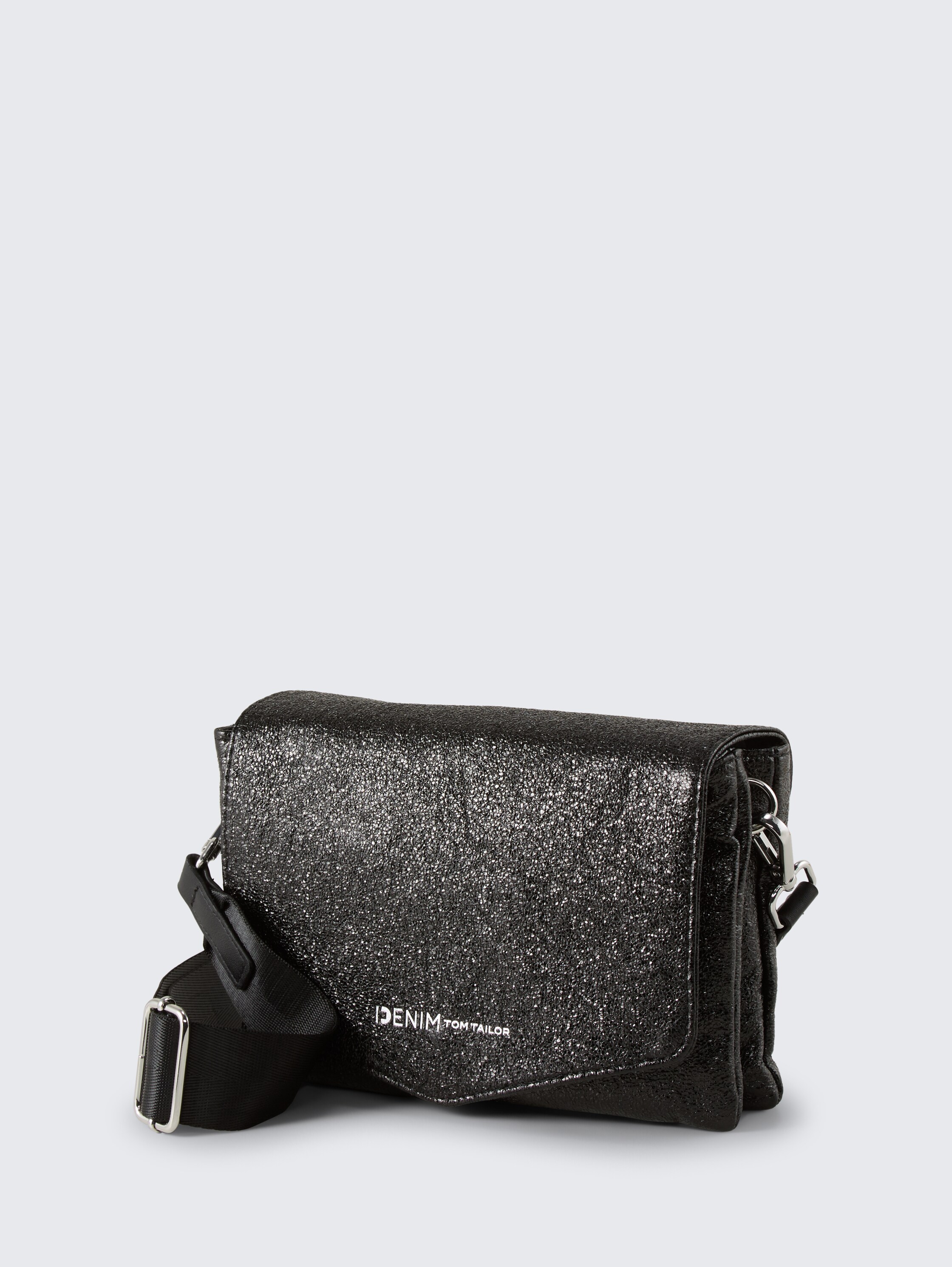 TTQUINN S Umhängetasche in Glitzer-Optik - metallic black - seitliche Produkt-Ansicht 