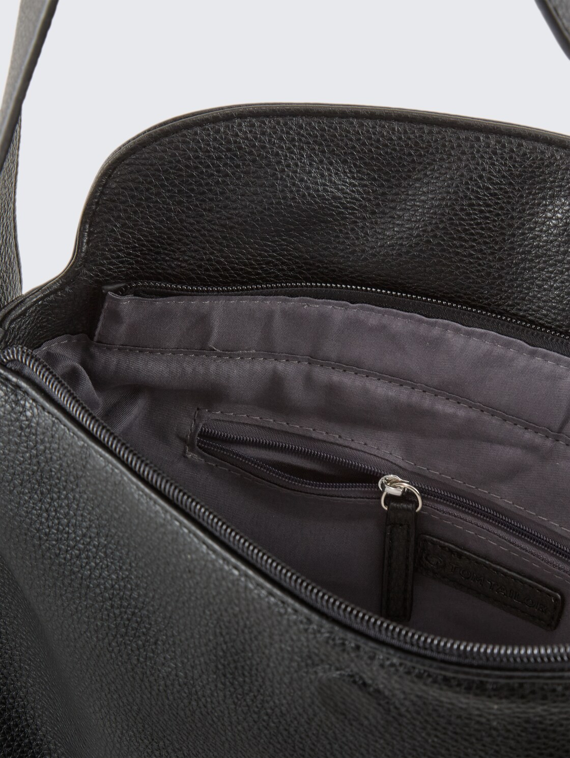 TTROWAN L Beuteltasche mit kontrastfarbenen Kanten - schwarz / black - seitliche Produkt-Ansicht 