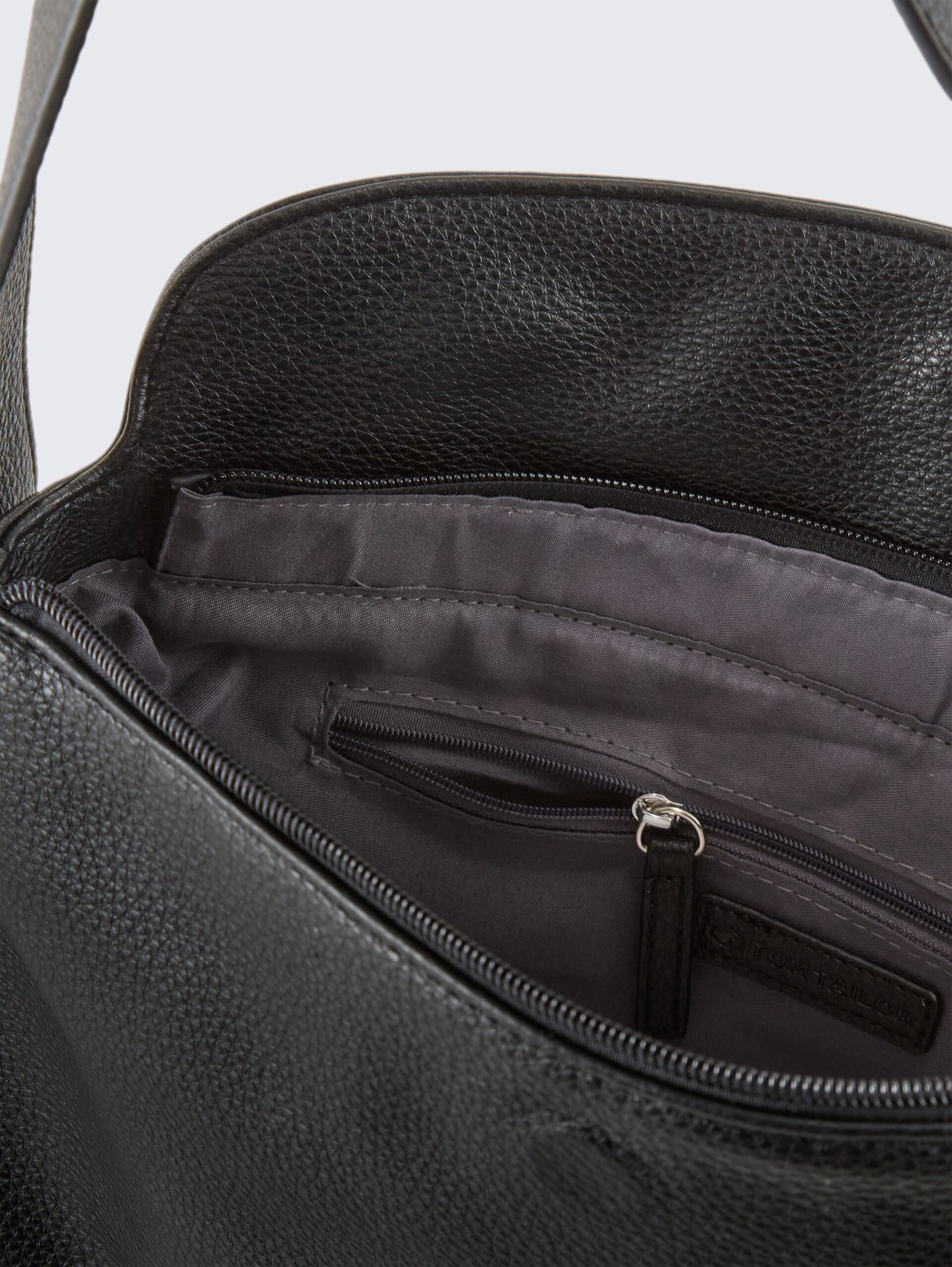 TTROWAN L Beuteltasche mit kontrastfarbenen Kanten - schwarz / black - seitliche Produkt-Ansicht 