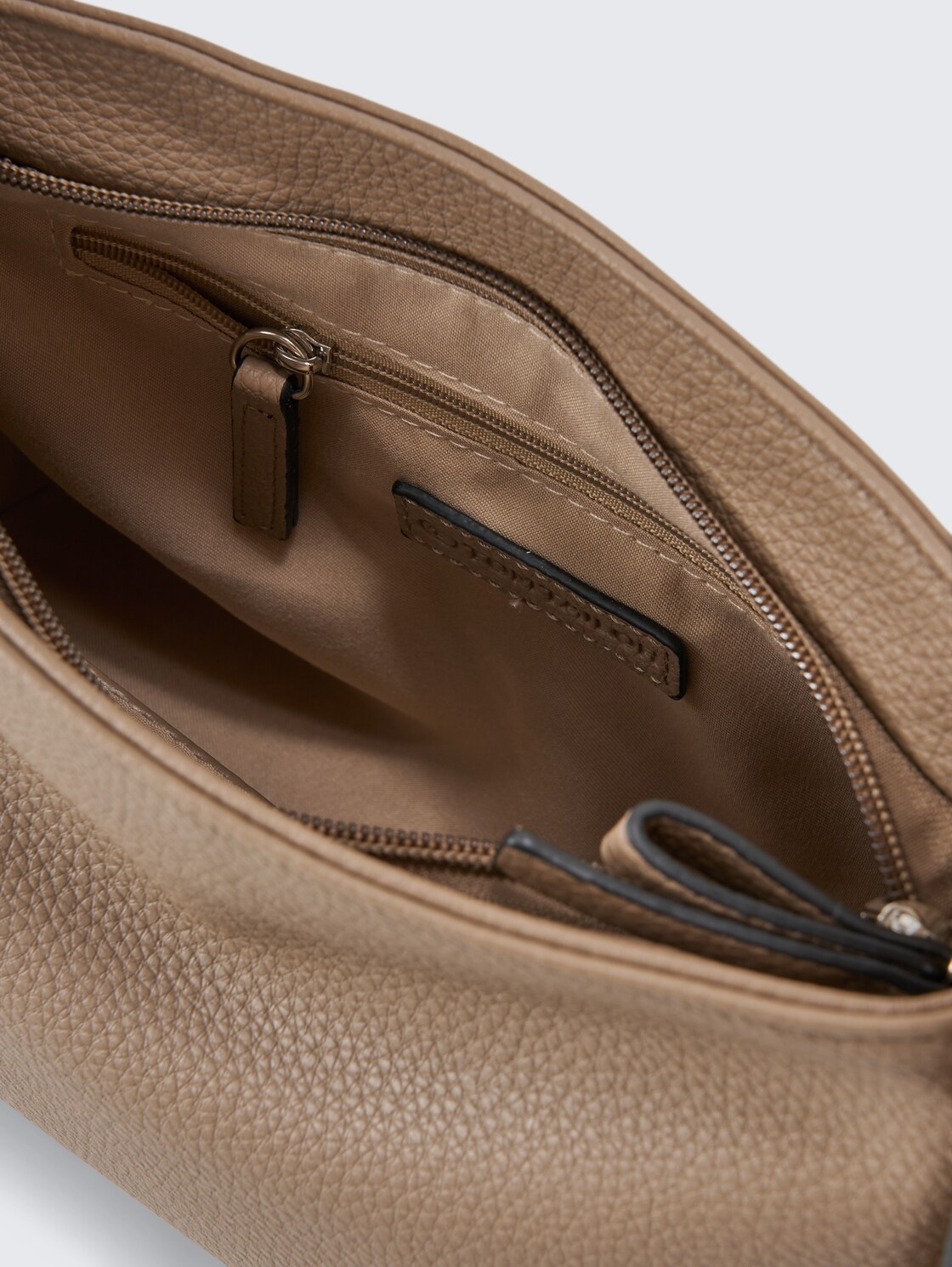 TTROWAN Schultertasche aus Lederimitat - taupe / taupe - seitliche Produkt-Ansicht 