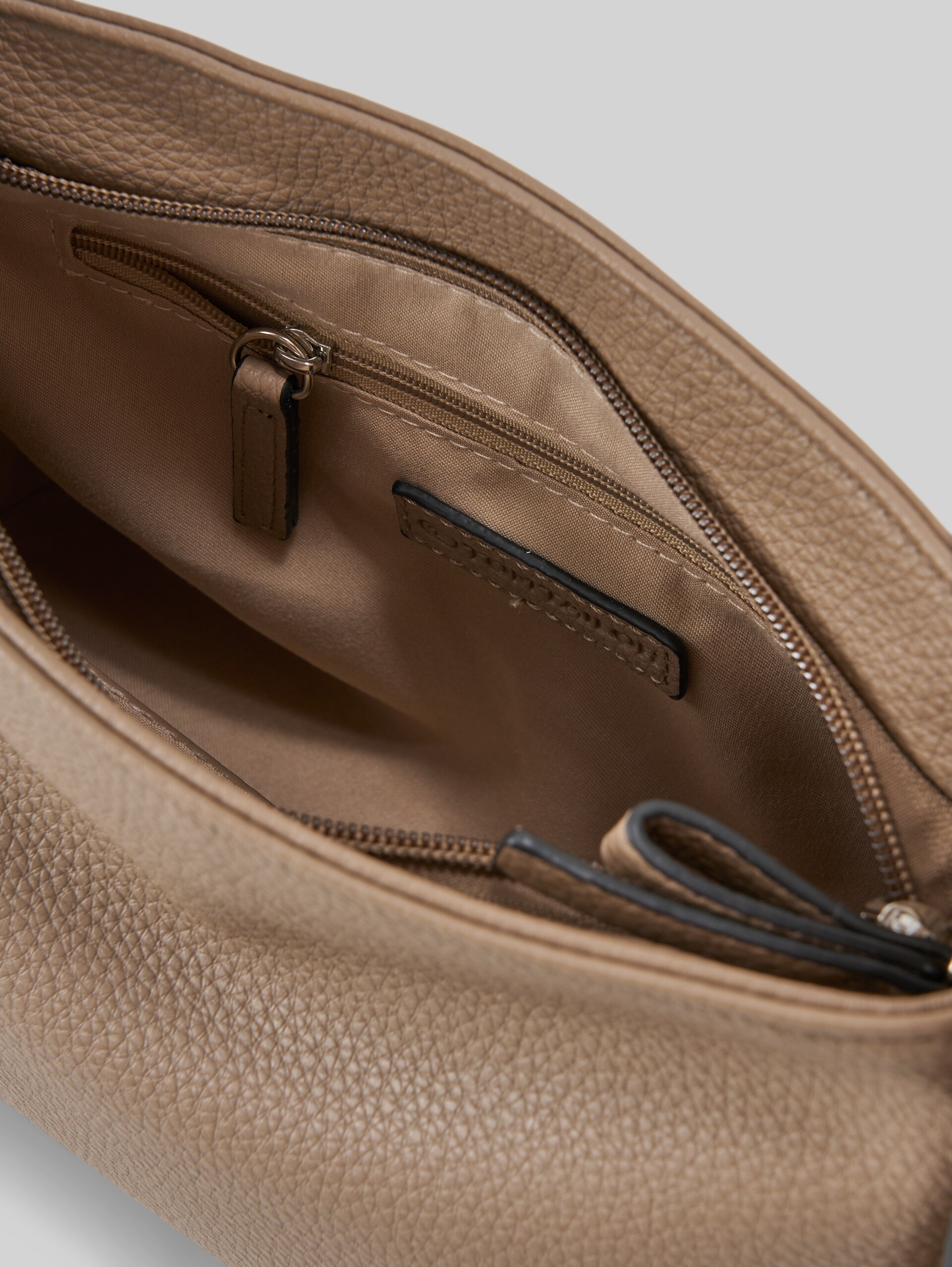 TTROWAN Schultertasche aus Lederimitat - taupe / taupe - seitliche Produkt-Ansicht 