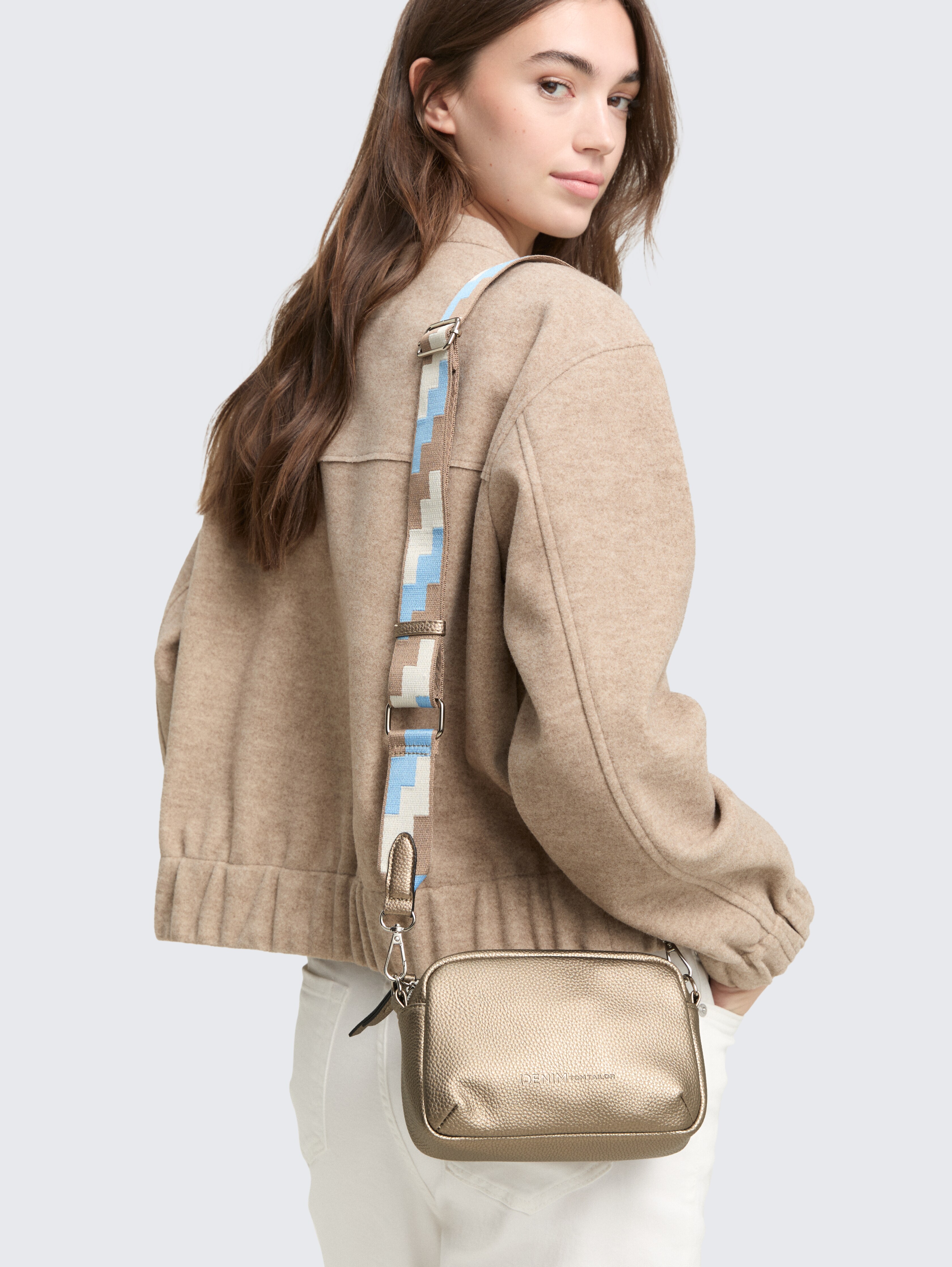 TTSADA faux leather shoulder bag by Denim Female, bronze / bronze