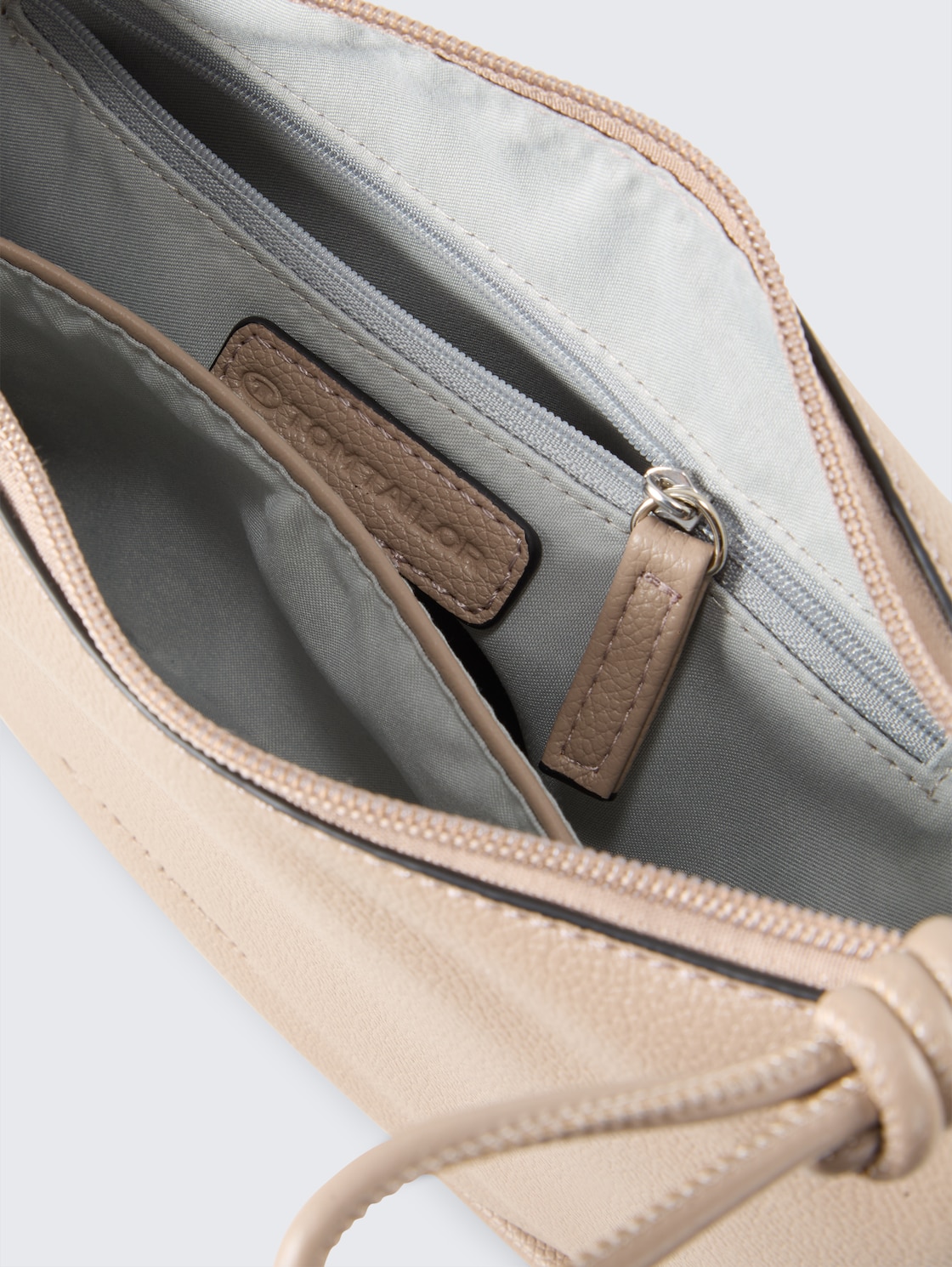 TTTATIANA Umhängetasche mit gemustertem Webriemen - taupe / taupe - seitliche Produkt-Ansicht 