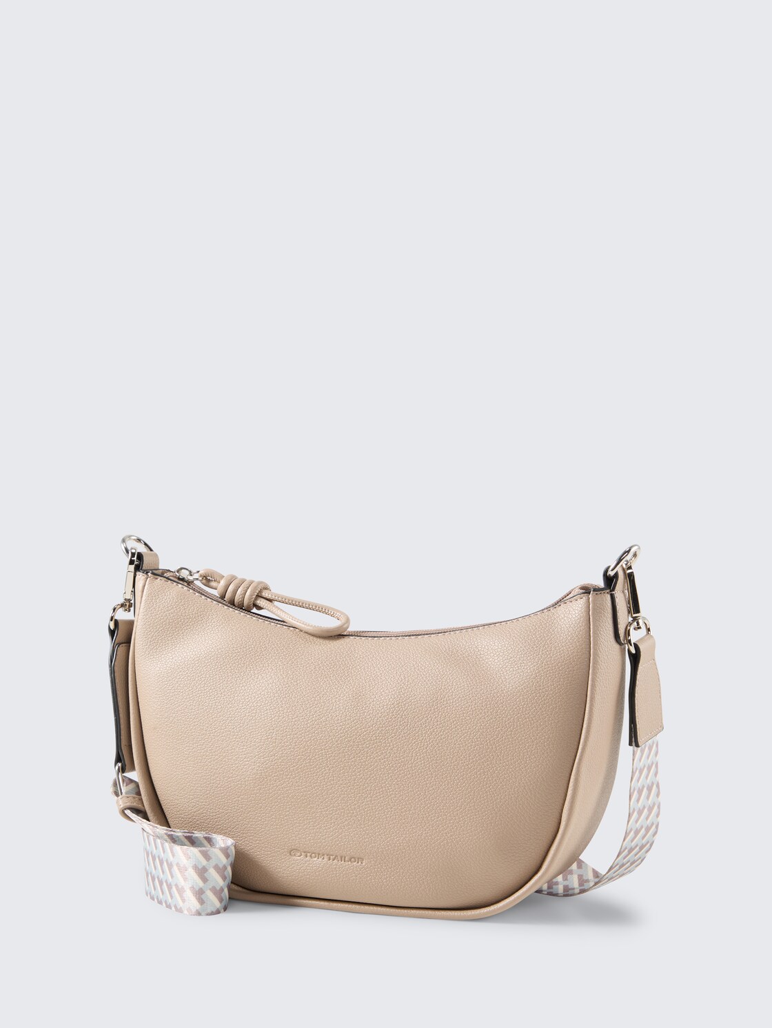 TTTATIANA Umhängetasche mit gemustertem Webriemen - taupe / taupe - seitliche Produkt-Ansicht 