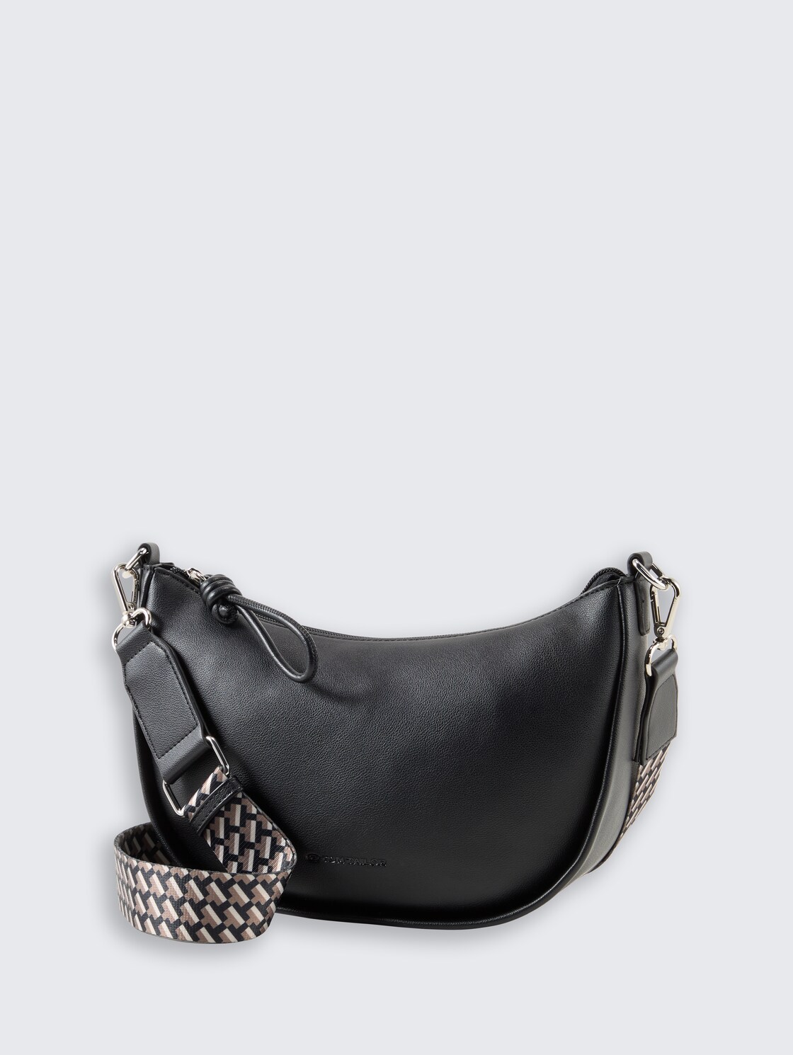 TTTATIANA Umhängetasche mit gemustertem Webriemen - schwarz / black - seitliche Produkt-Ansicht 