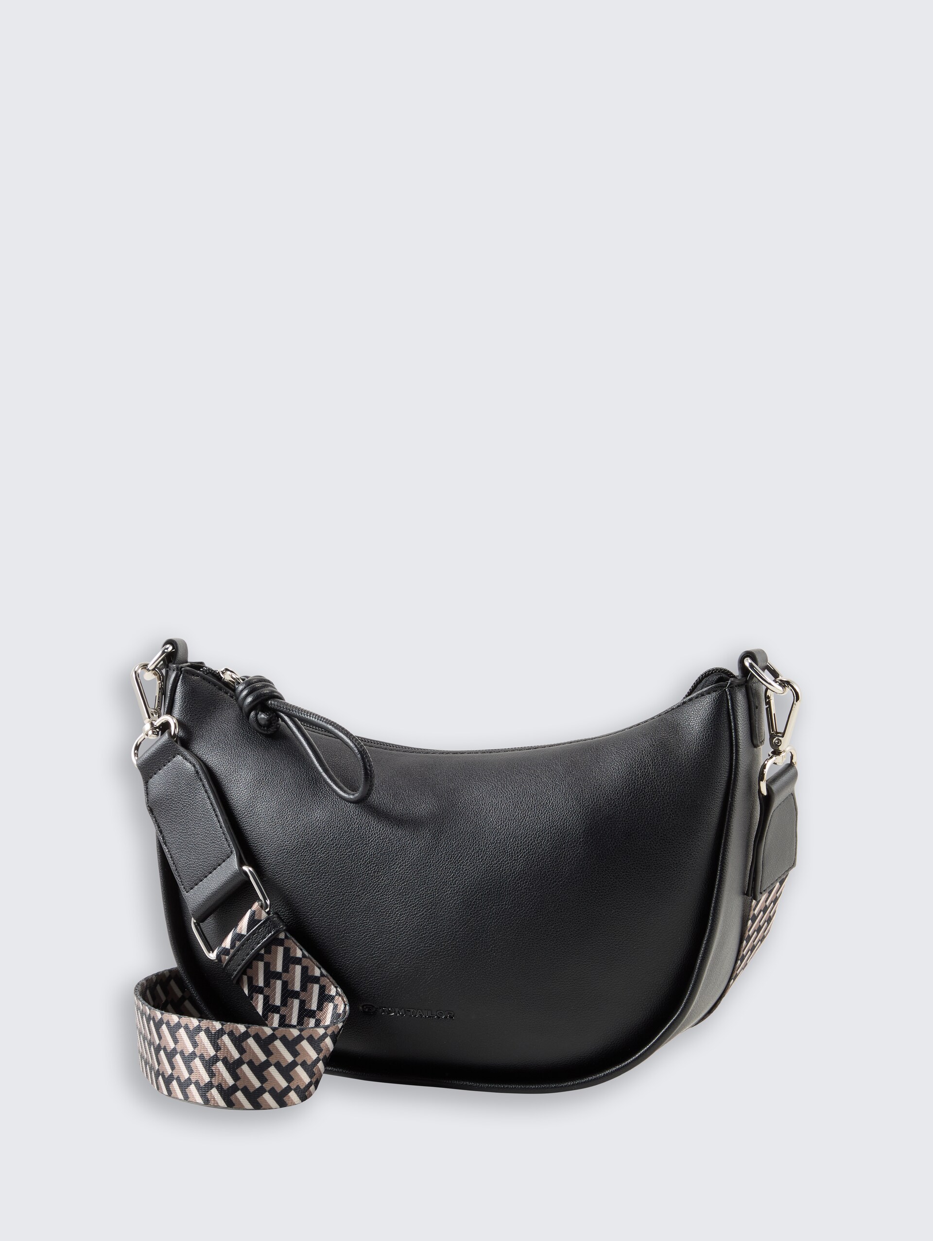 TTTATIANA Umhängetasche mit gemustertem Webriemen - schwarz / black - seitliche Produkt-Ansicht 