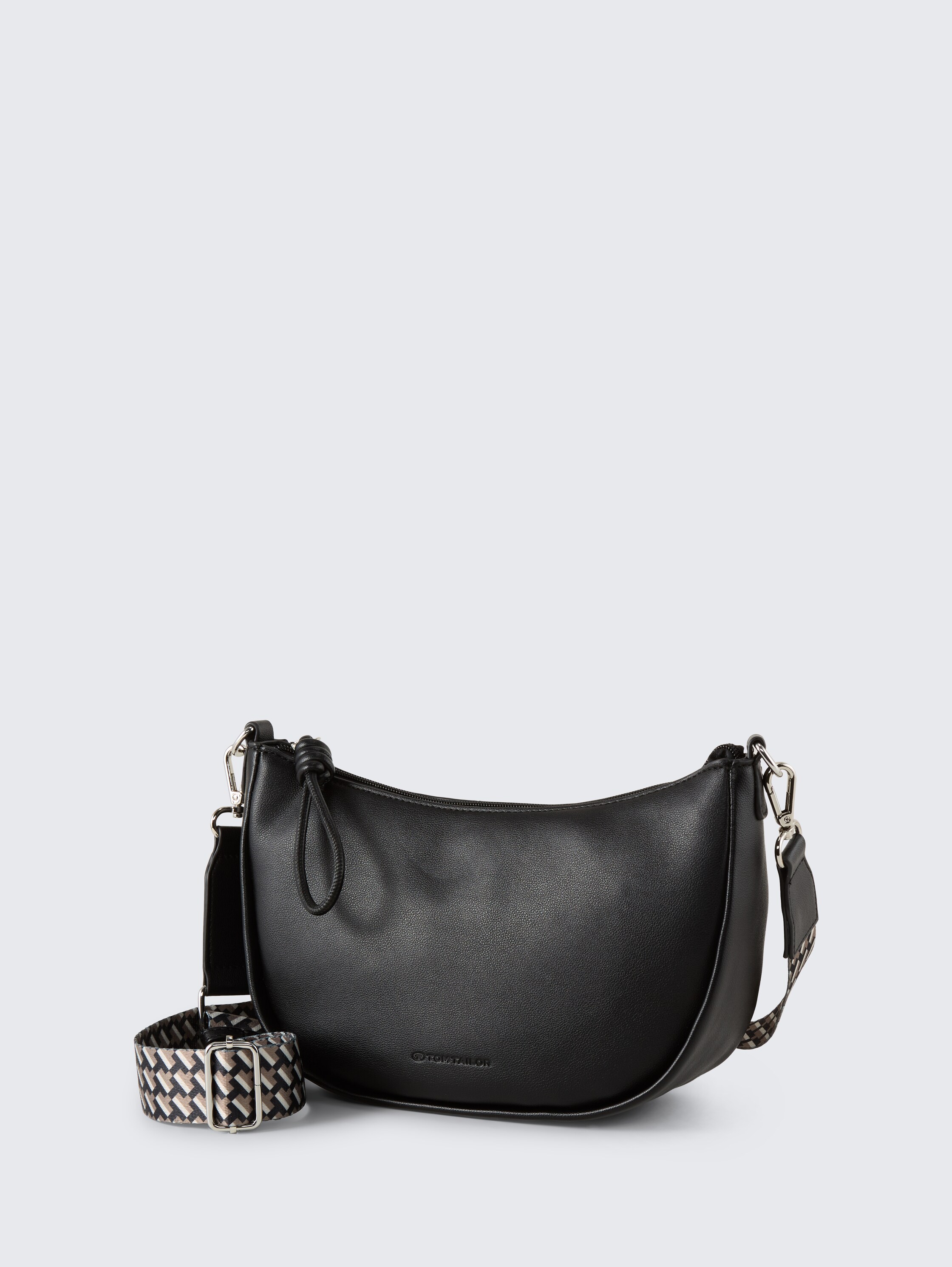 TTTATIANA Umhängetasche mit gemustertem Webriemen - schwarz / black - seitliche Produkt-Ansicht 