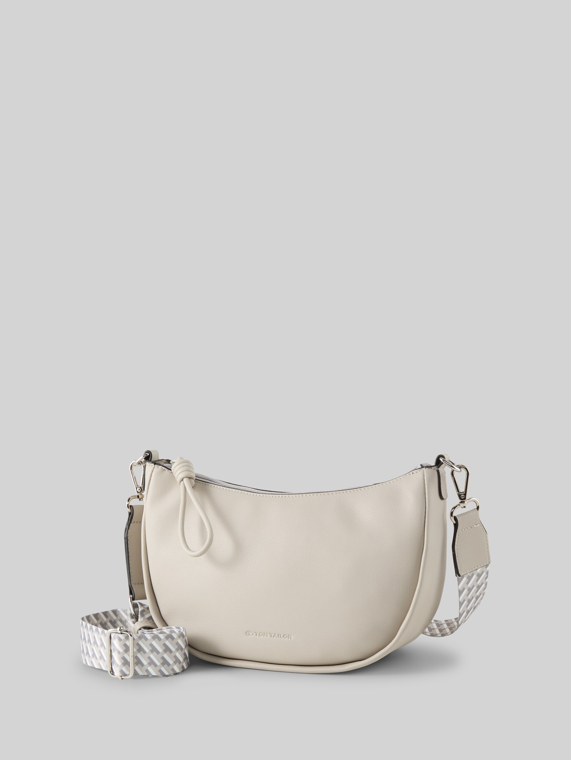 TTTATIANA shoulder bag with patterned woven strap - grey - side product view 
