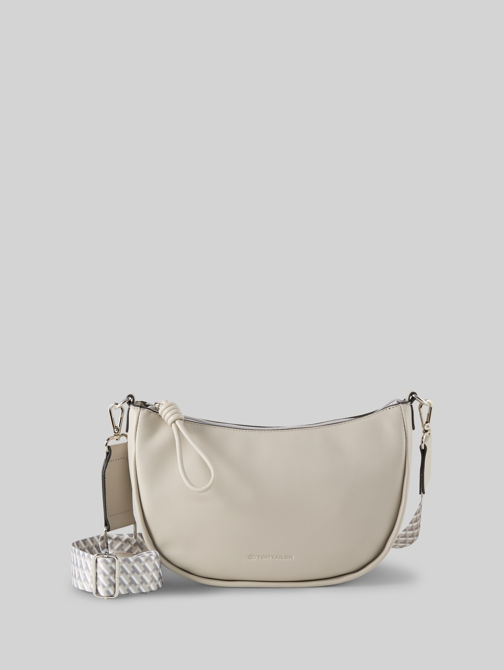 TTTATIANA shoulder bag with patterned woven strap - grey - Front product view