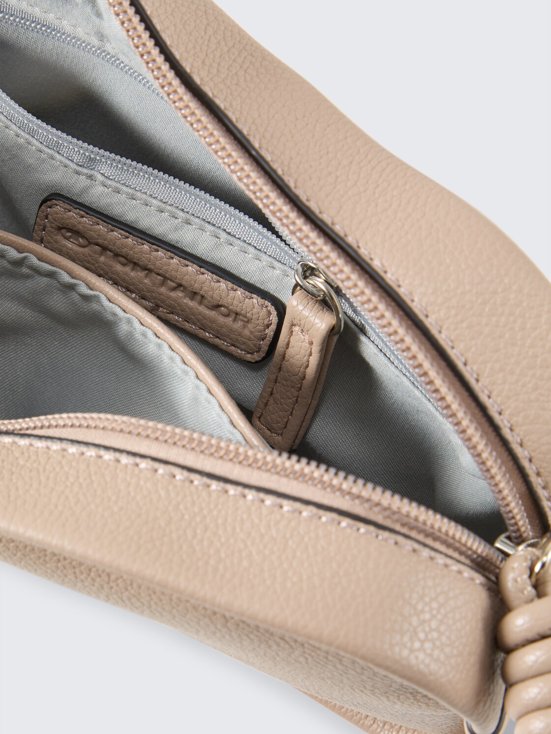 TTTATIANA Umhängetasche mit gemustertem Webriemen - taupe / taupe - seitliche Produkt-Ansicht 