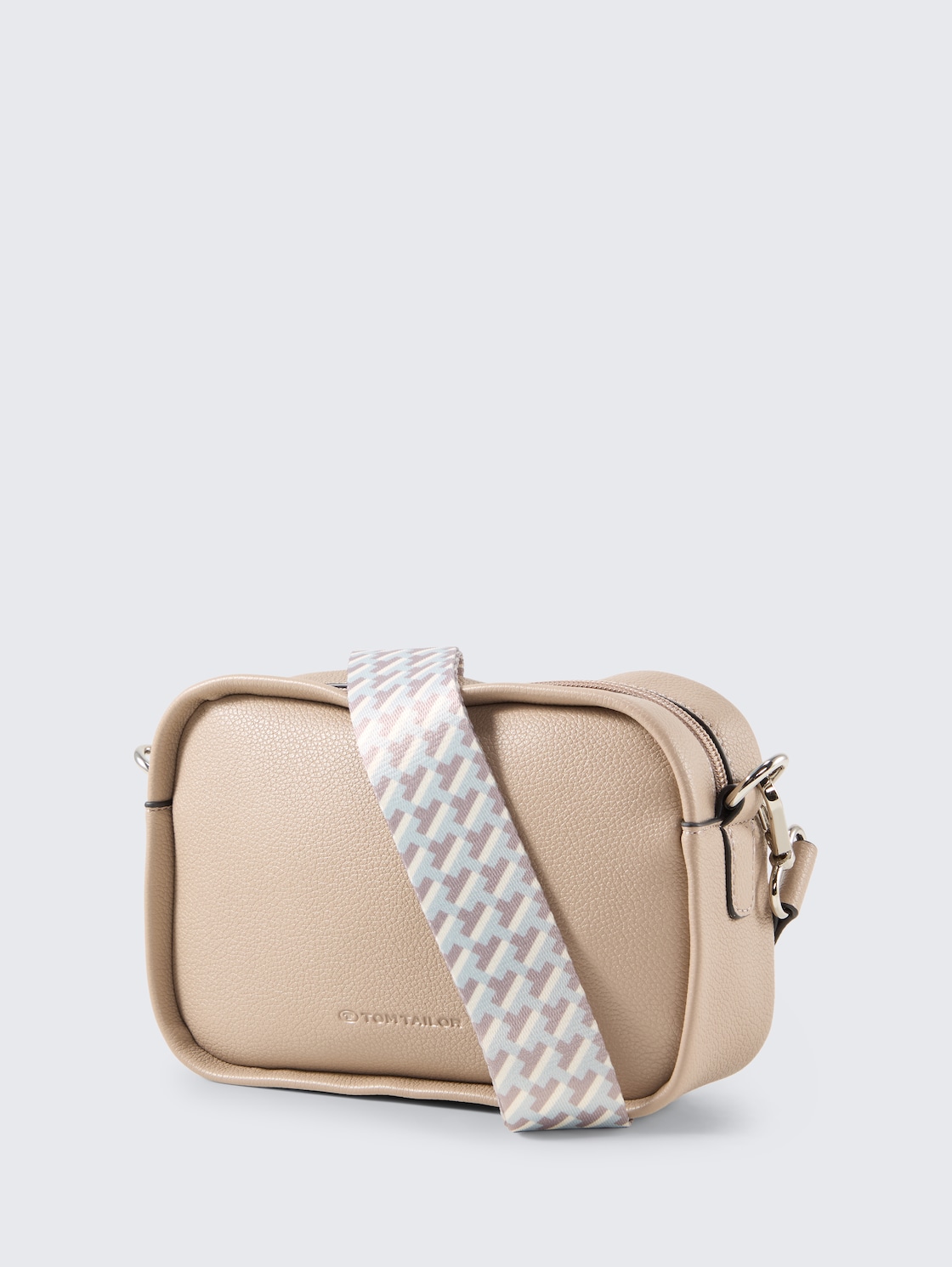 TTTATIANA Umhängetasche mit gemustertem Webriemen - taupe / taupe - seitliche Produkt-Ansicht 