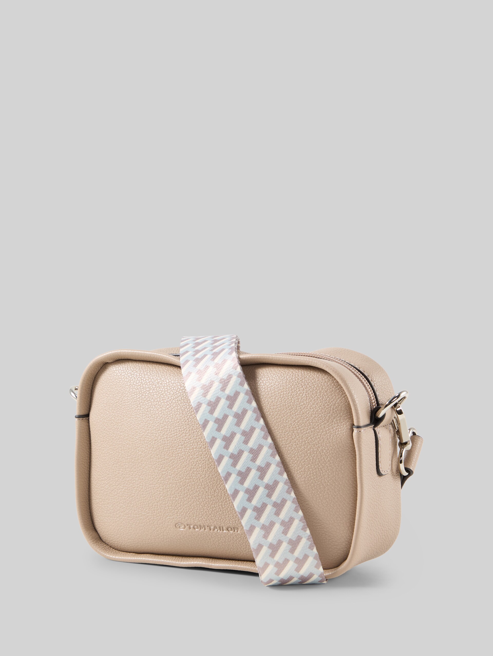 TTTATIANA Umhängetasche mit gemustertem Webriemen - taupe / taupe - seitliche Produkt-Ansicht 