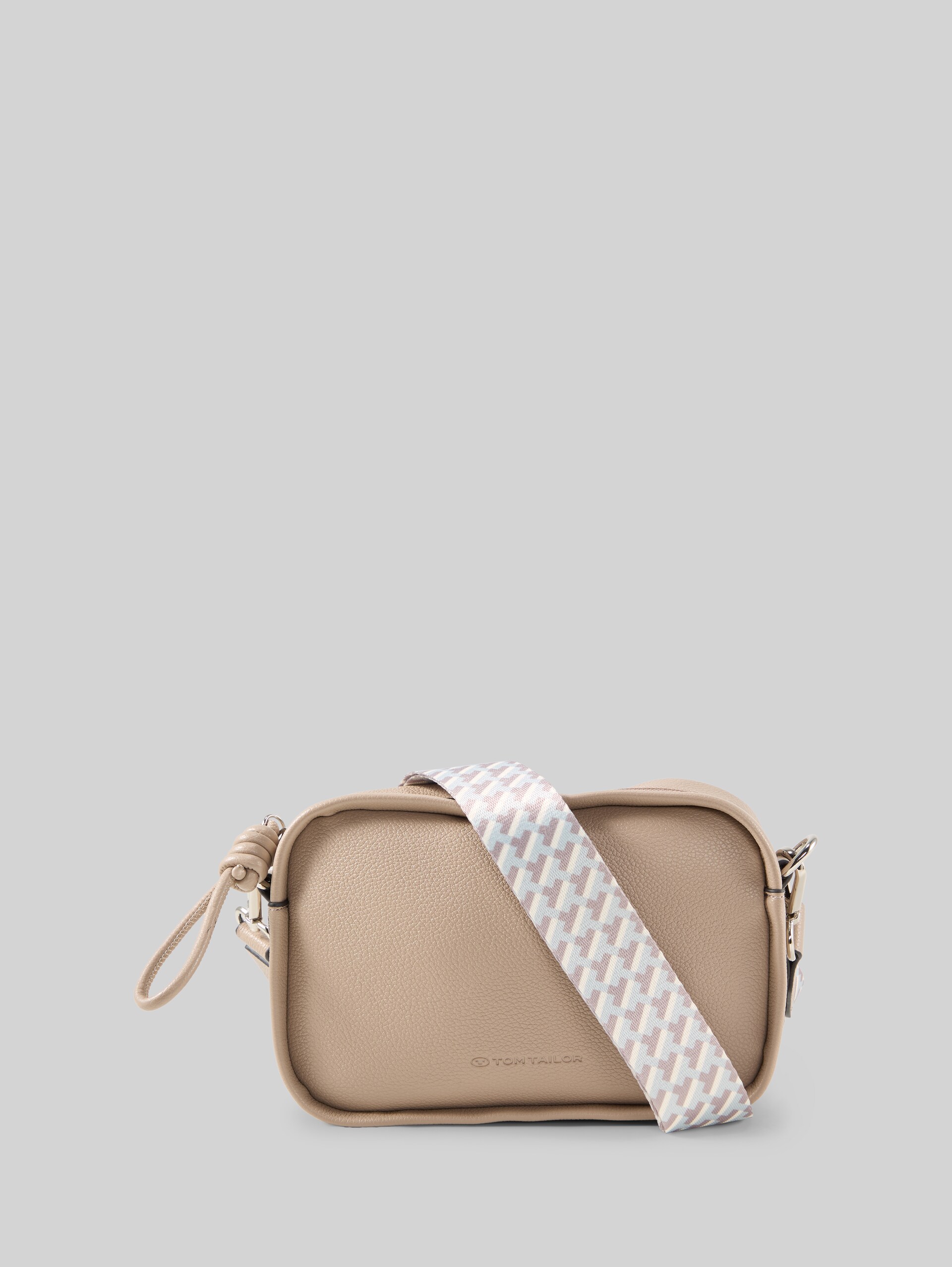 TTTATIANA Umhängetasche mit gemustertem Webriemen - taupe / taupe - Vorder-Produkt-Ansicht