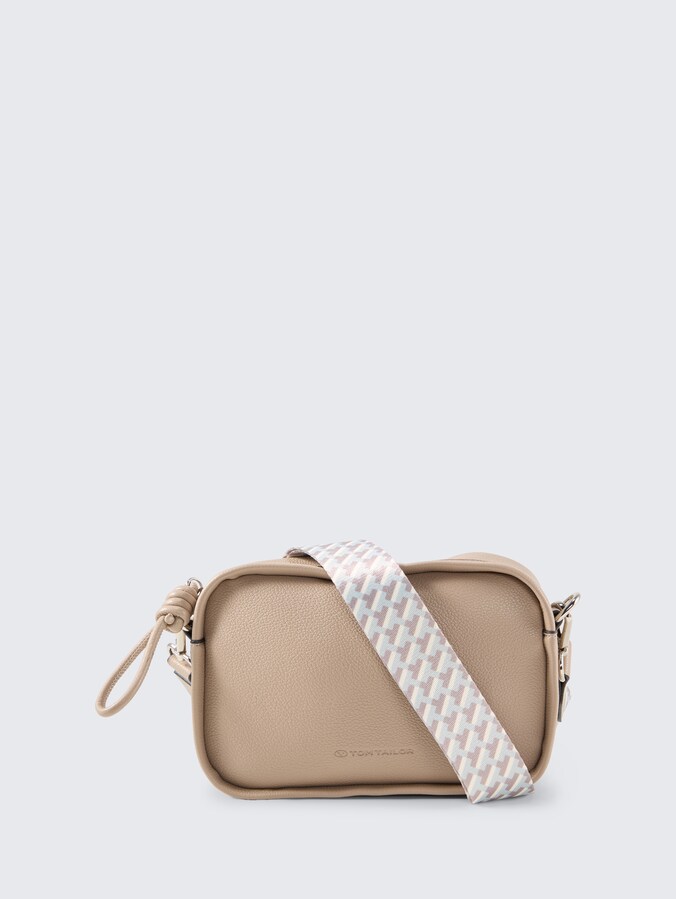 TTTATIANA shoulder bag with patterned woven strap by Women, taupe / taupe