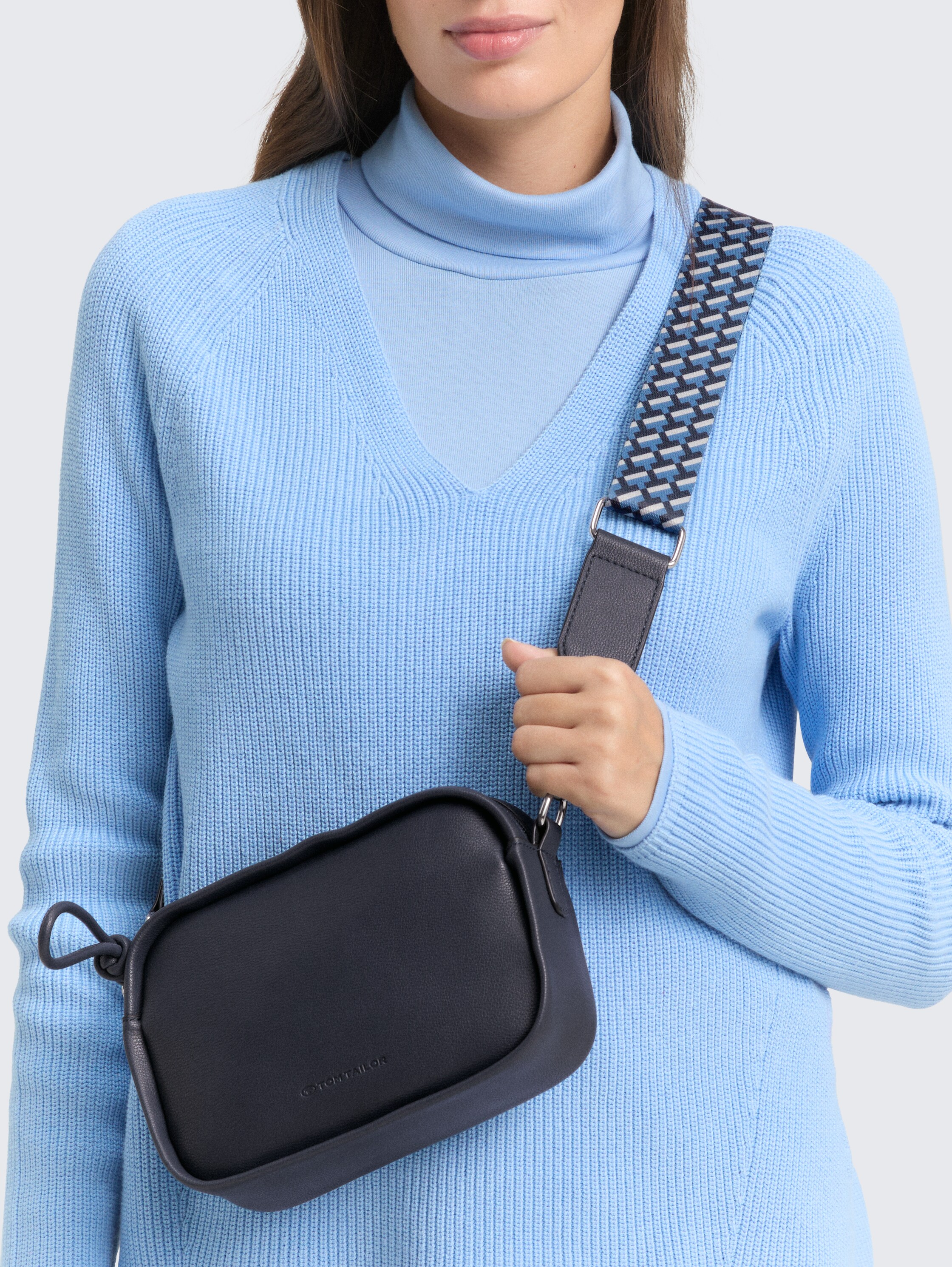 TTTATIANA schoudertas met geweven riem met patroon - dark_blue_1 - 